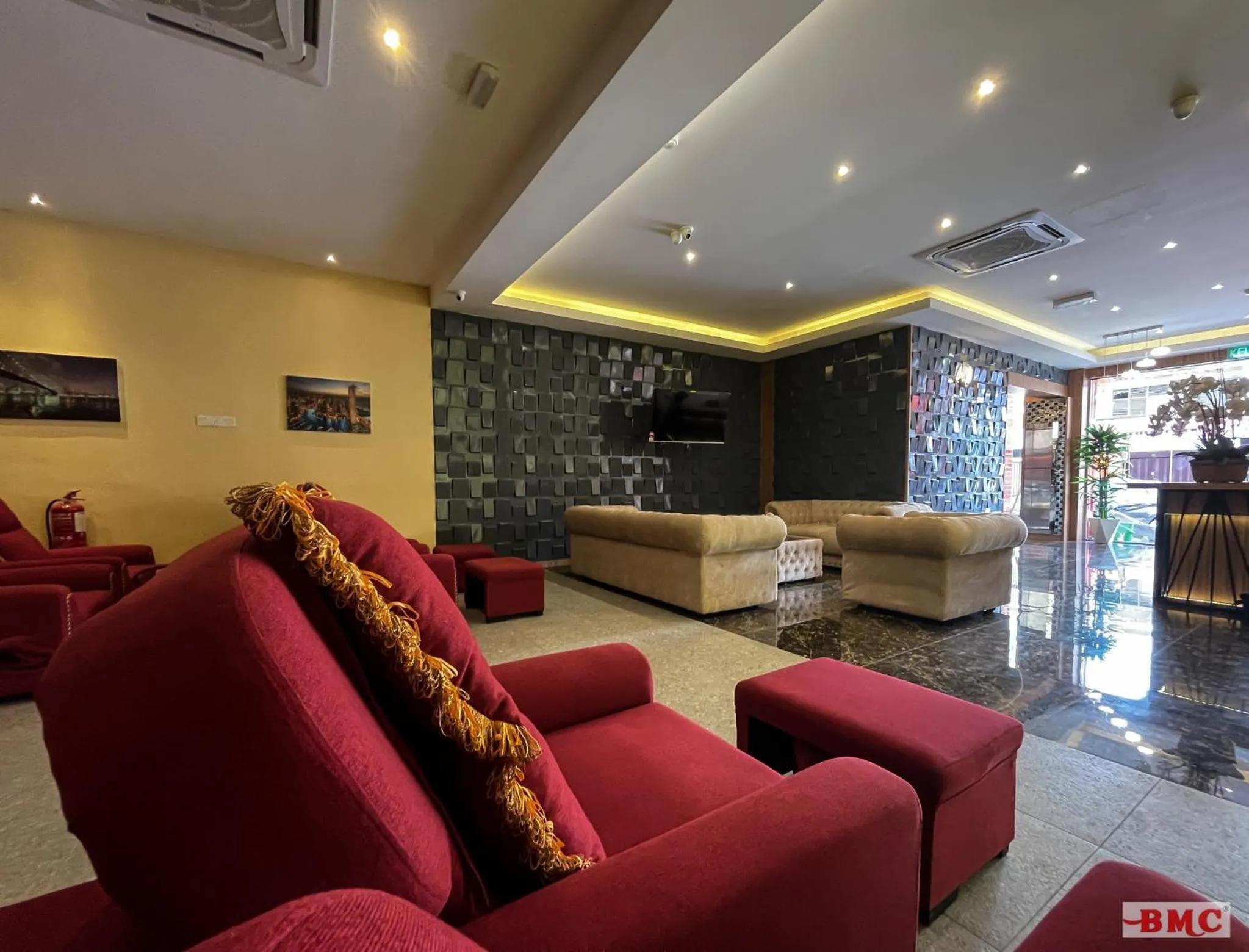 Seating area in BMC Hotel