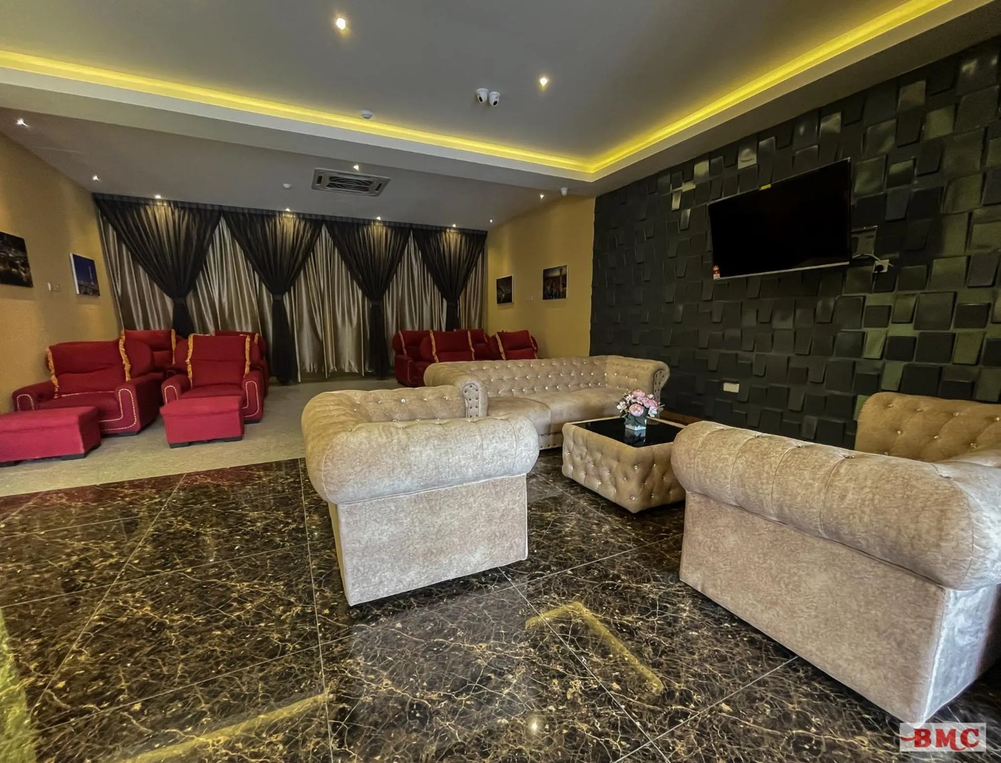 Seating area in BMC Hotel