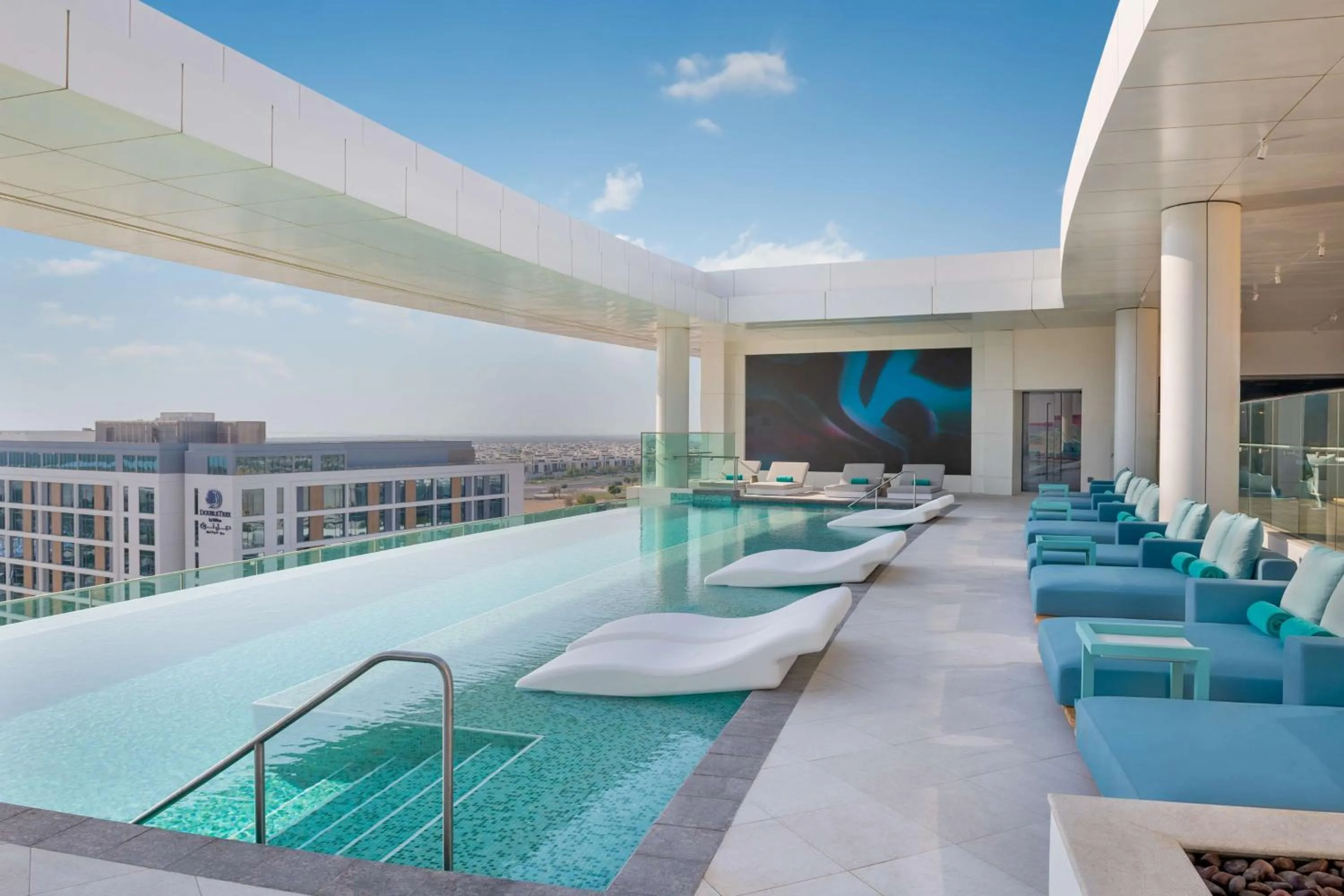 Pool view in The WB Abu Dhabi, Curio Collection By Hilton
