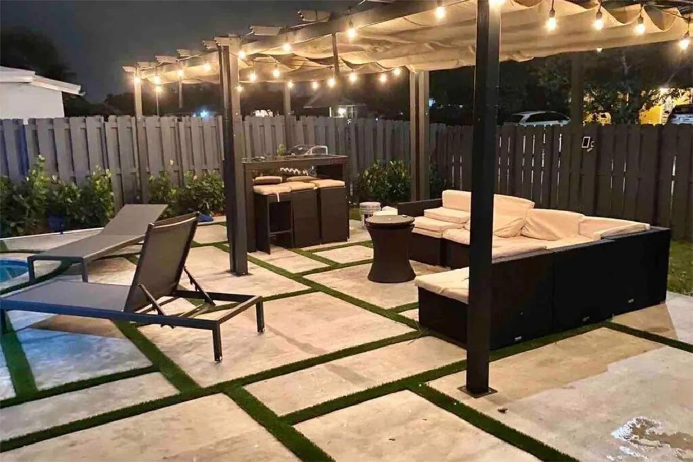 Patio in Magical Miami Retreat with Heated Pool, Mini Golf, and Basketball Court L19