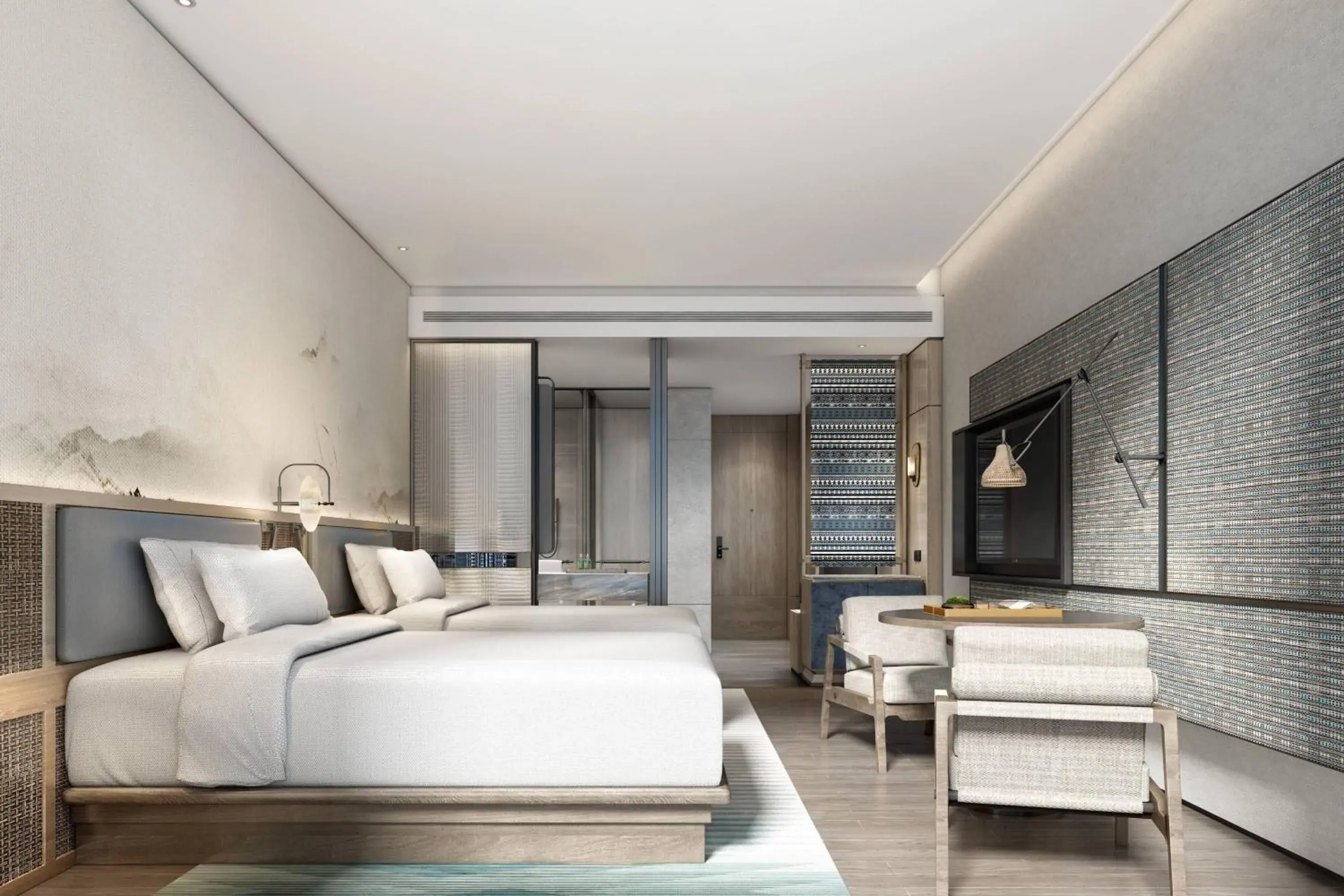 Deluxe Double Room with Two Double Beds and Resort View in Courtyard by Marriott Liuzhou Sanjiang Deluxe Double Room with Two Double Beds and Resort View in Courtyard by Marriott Liuzhou Sanjiang