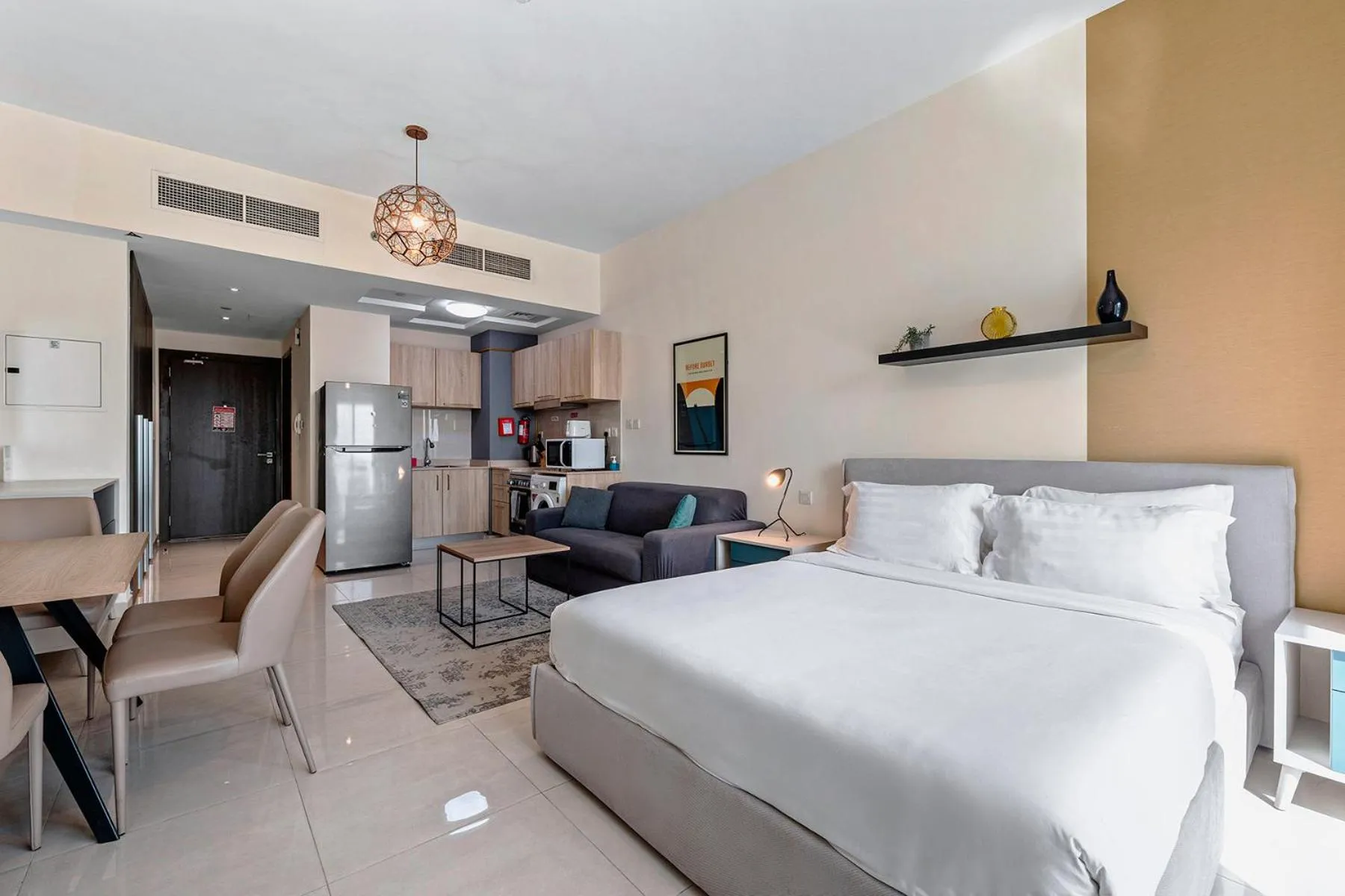 Bed in Unlock Metropolis Business Bay