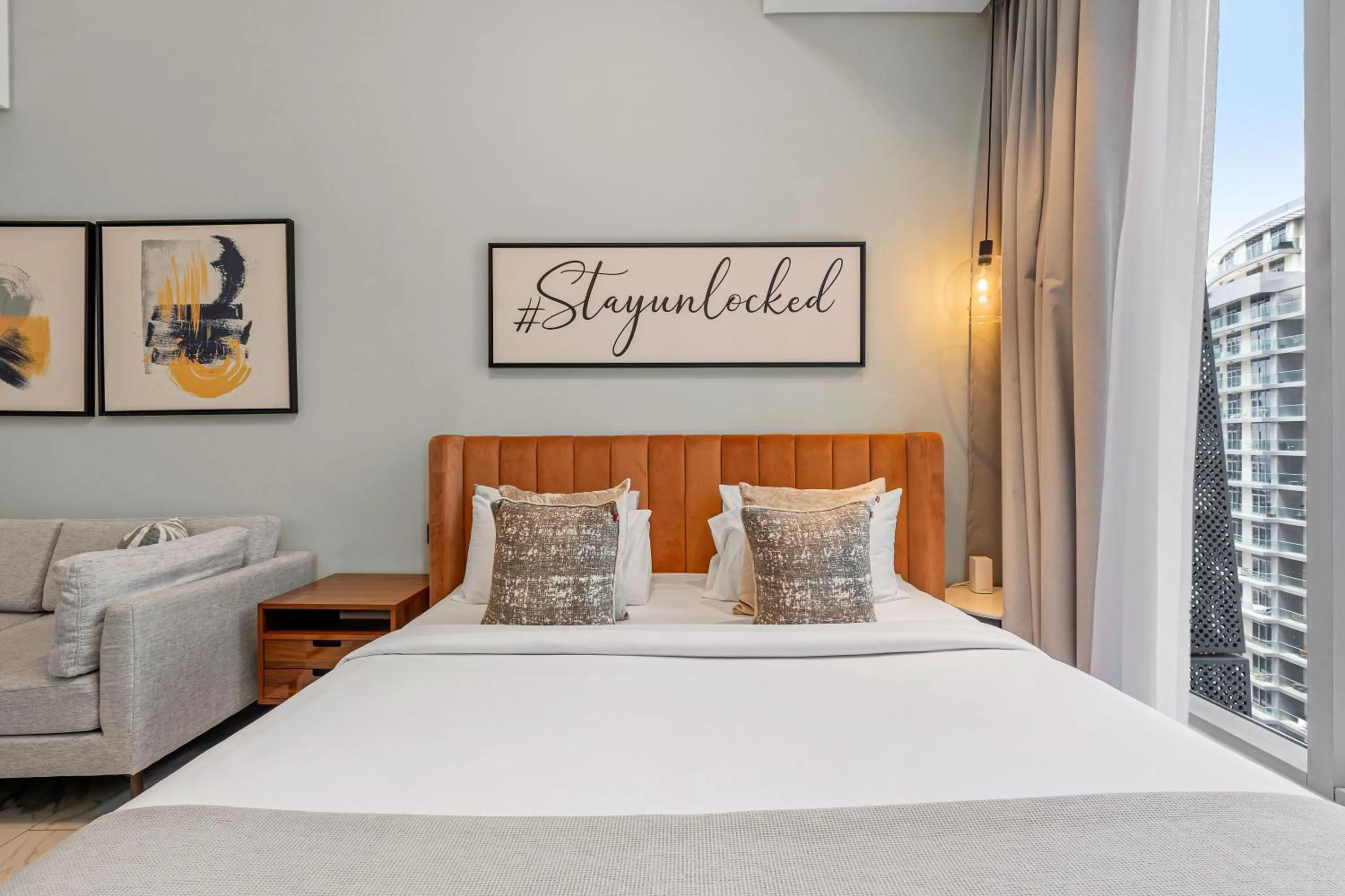 Bed in Unlock J One Downtown Dubai