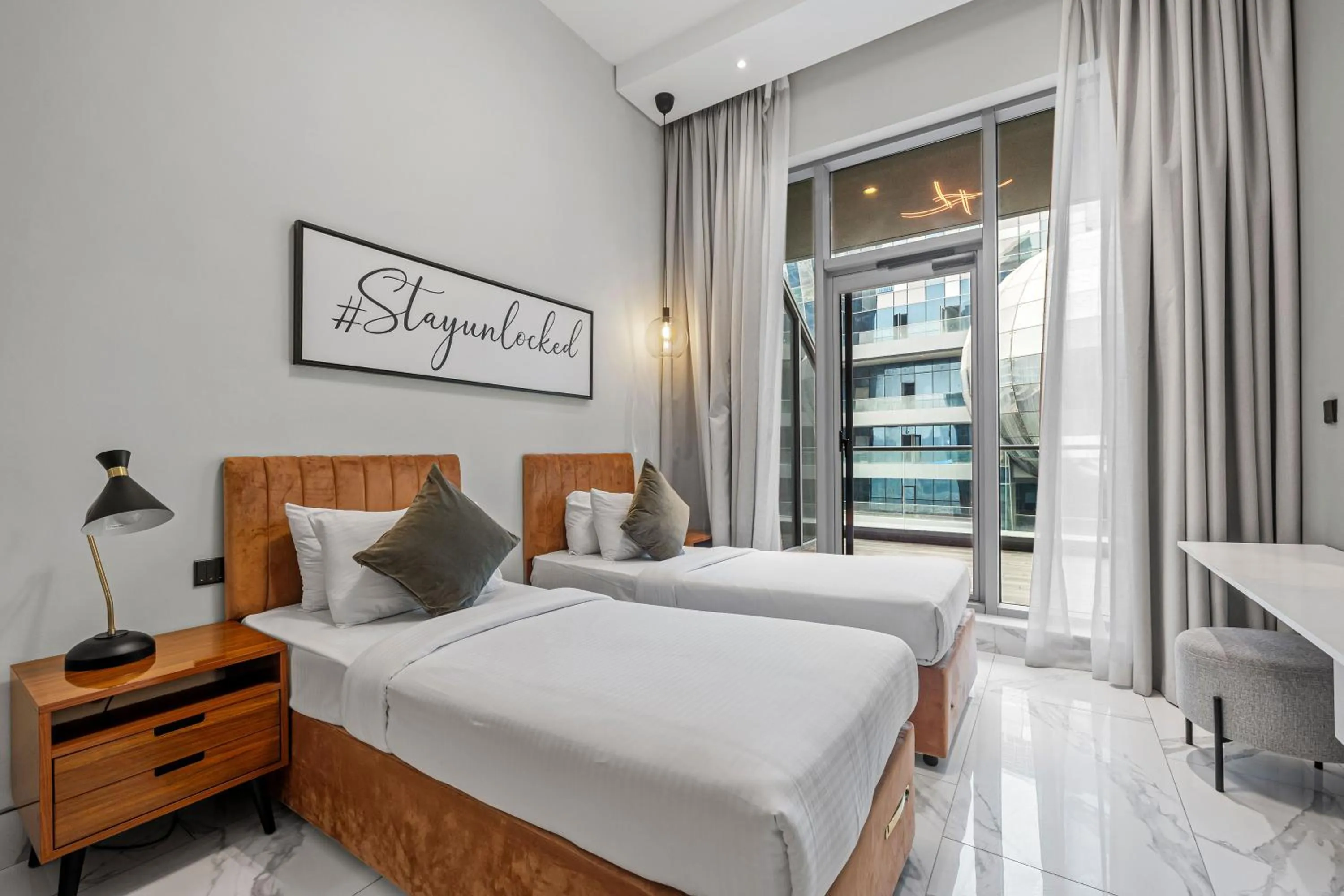 Bed in Unlock J One Downtown Dubai