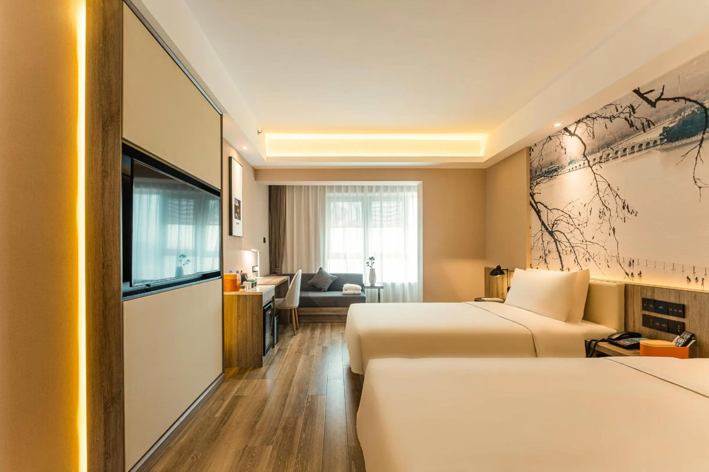 Bed in Atour Hotel Beijing Zhongguancun Life Science Park
