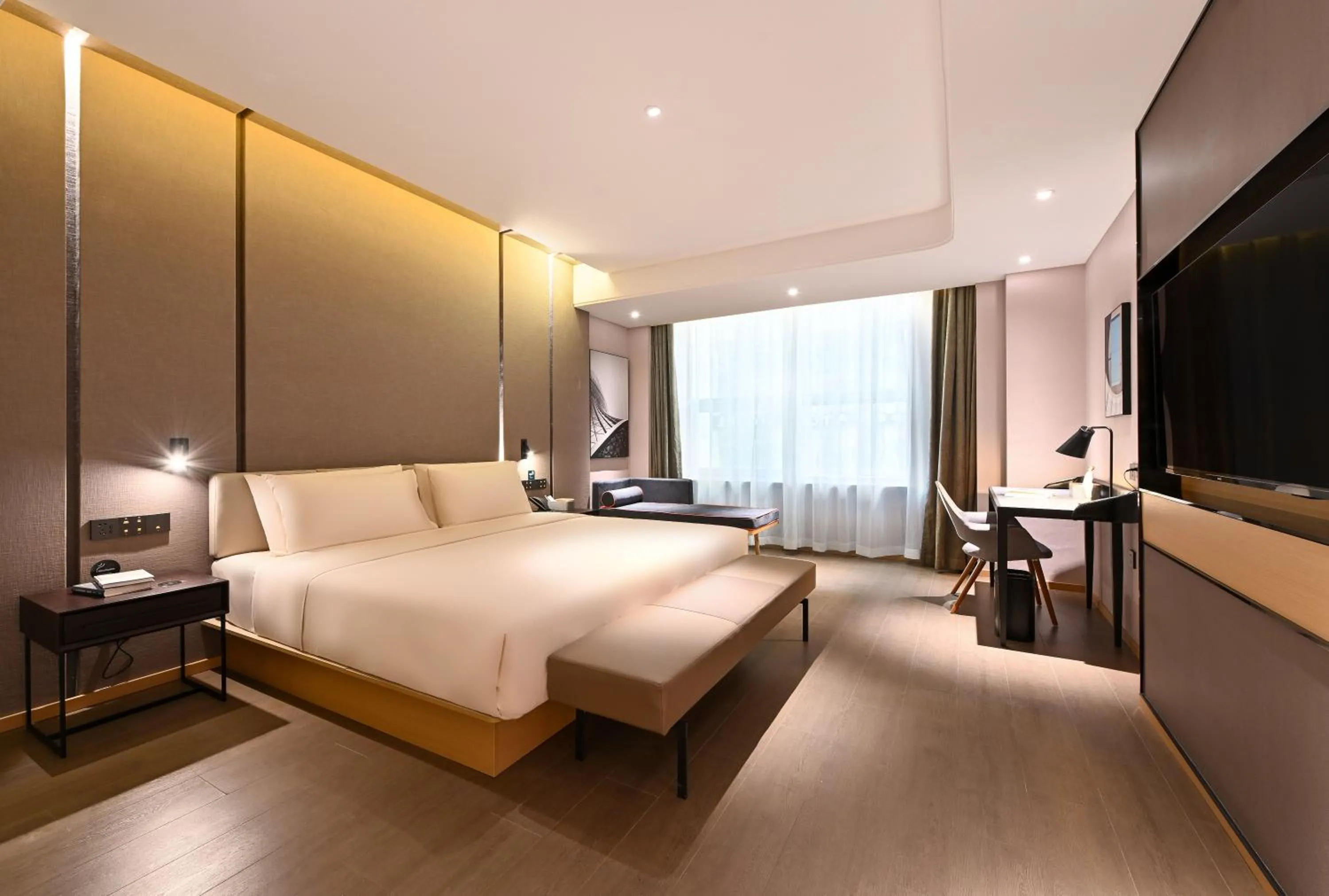 Bed in Atour Hotel Dalian Hi-tech Zone