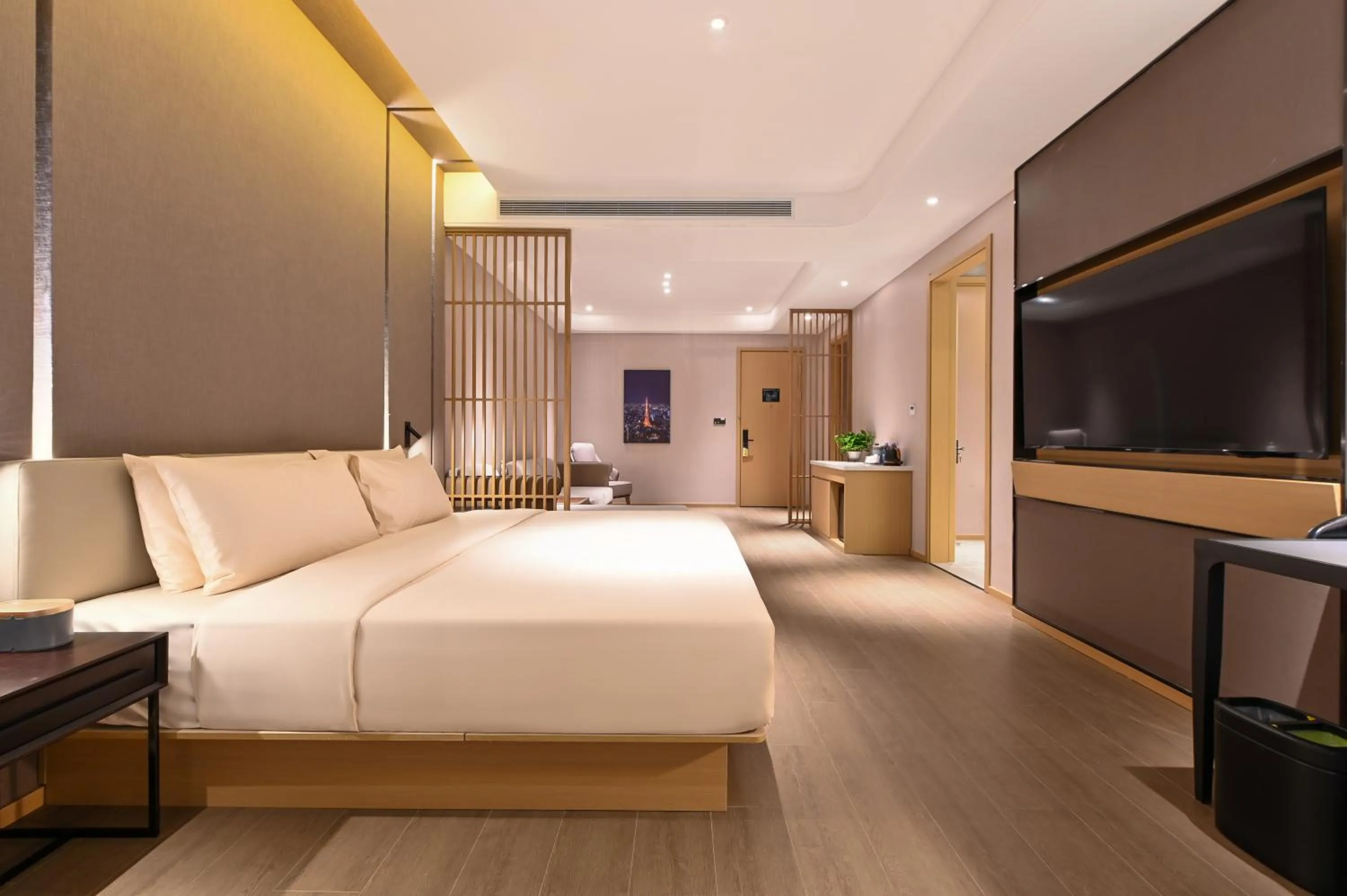 Bed in Atour Hotel Dalian Hi-tech Zone