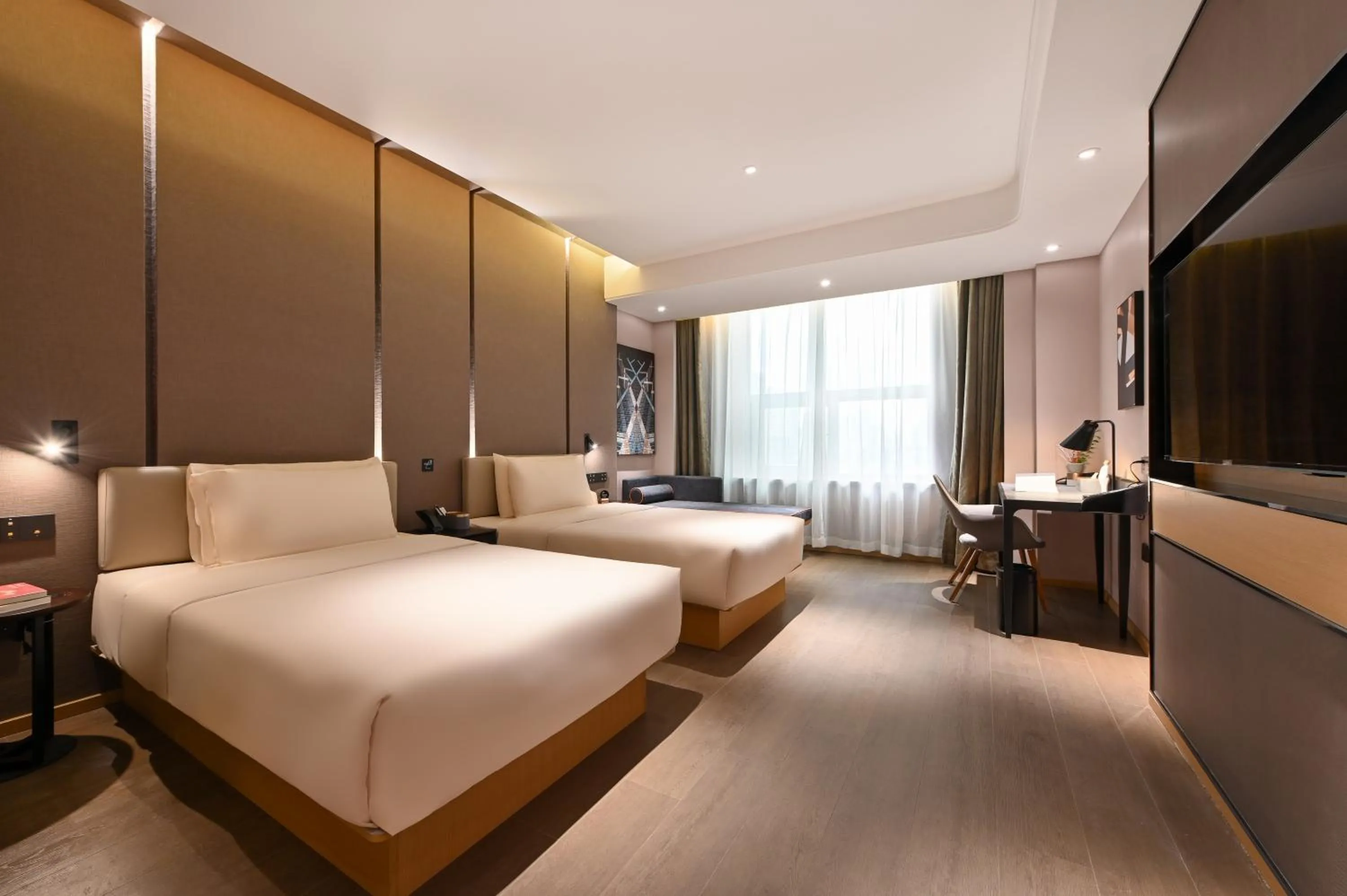 Bed in Atour Hotel Dalian Hi-tech Zone