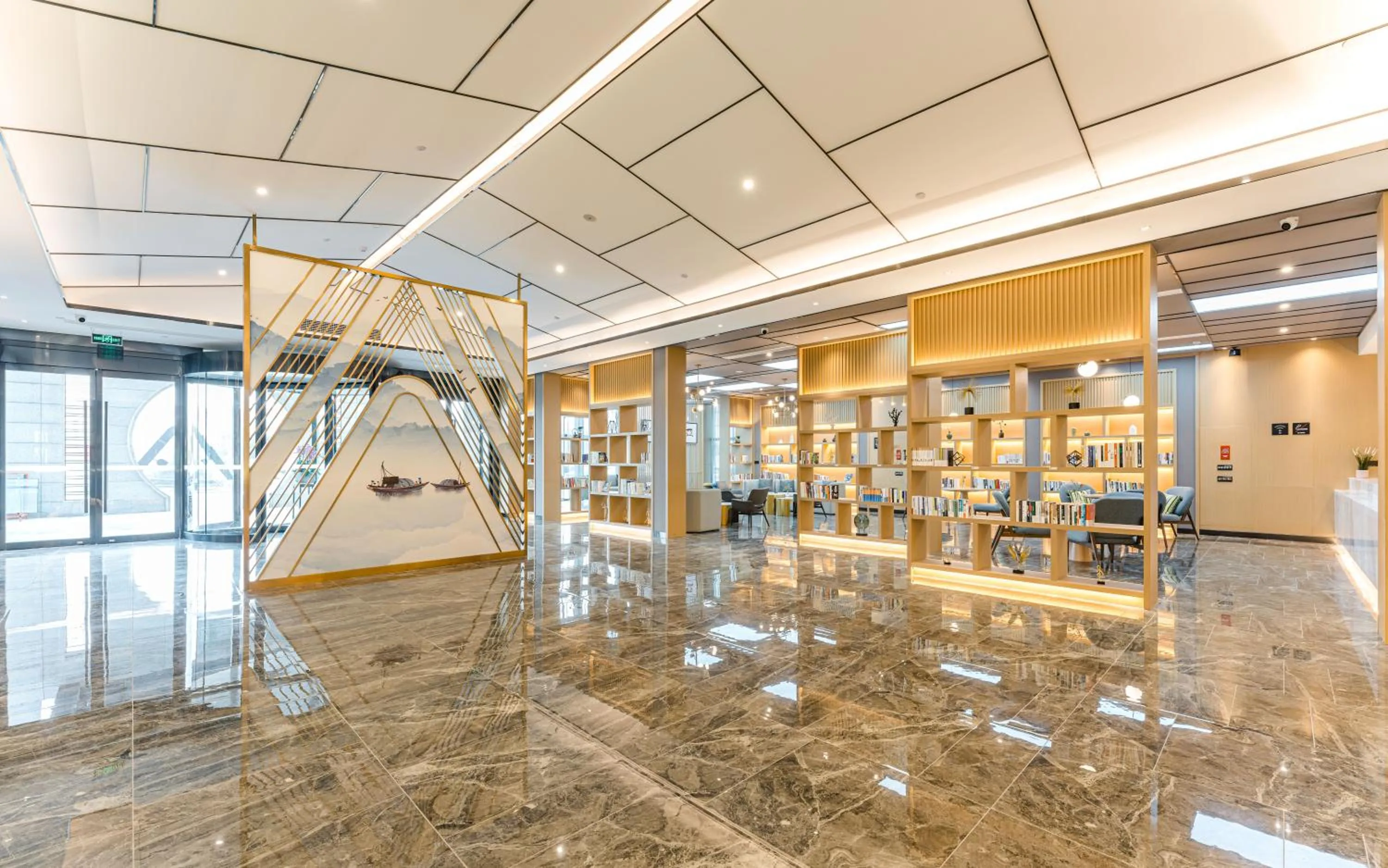 Seating area in Atour Hotel Suzhou Wangting