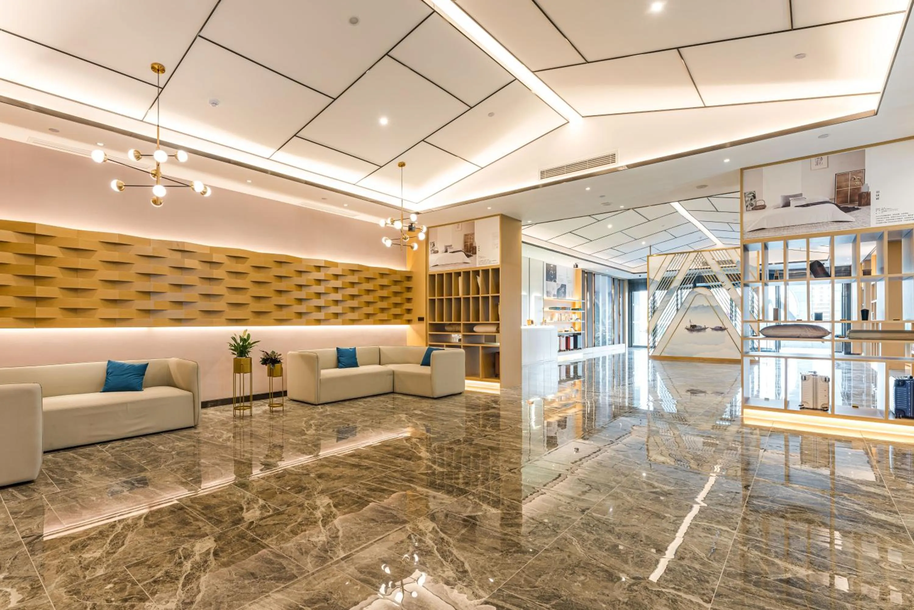 Seating area in Atour Hotel Suzhou Wangting