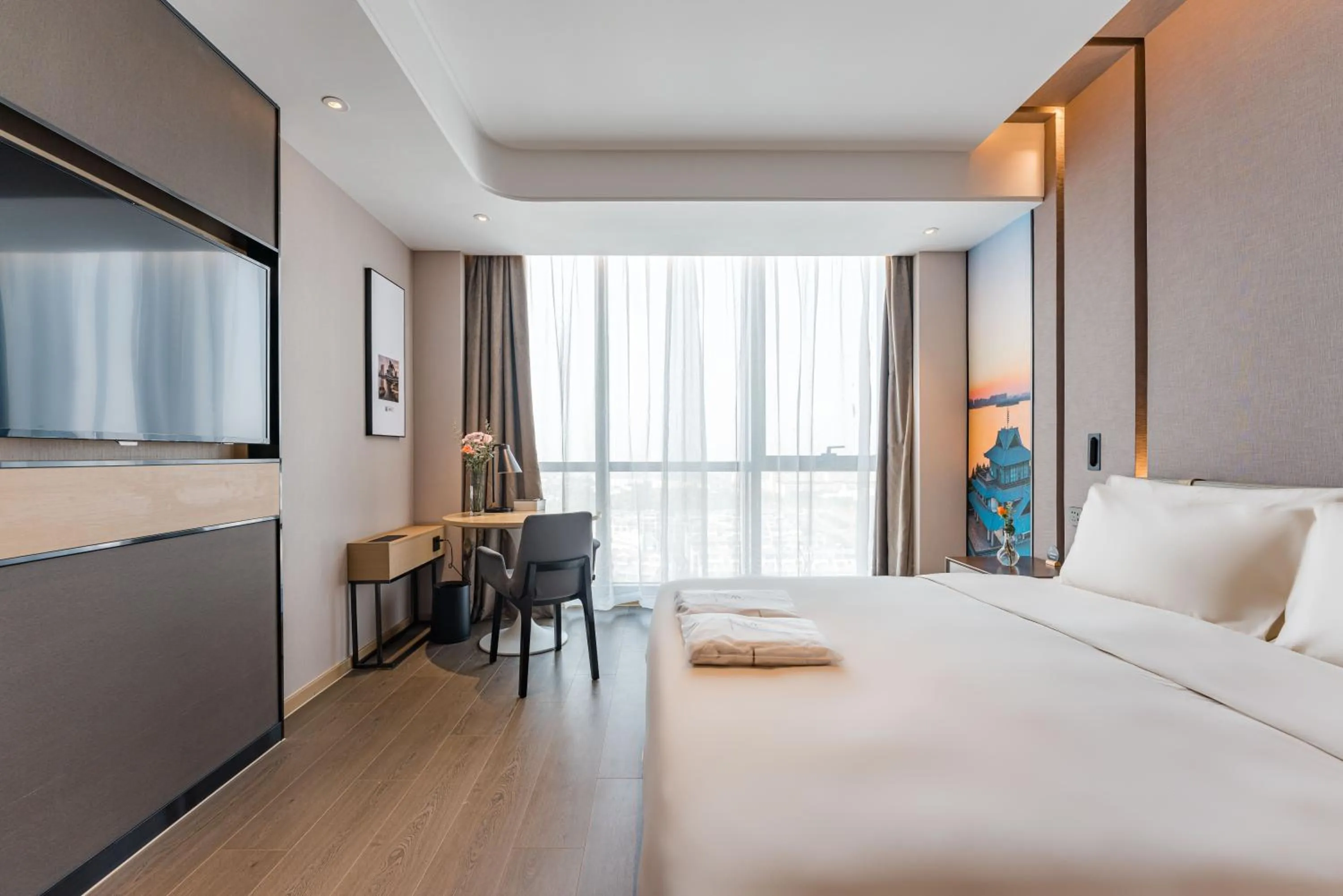 Bed in Atour Hotel Suzhou Wangting