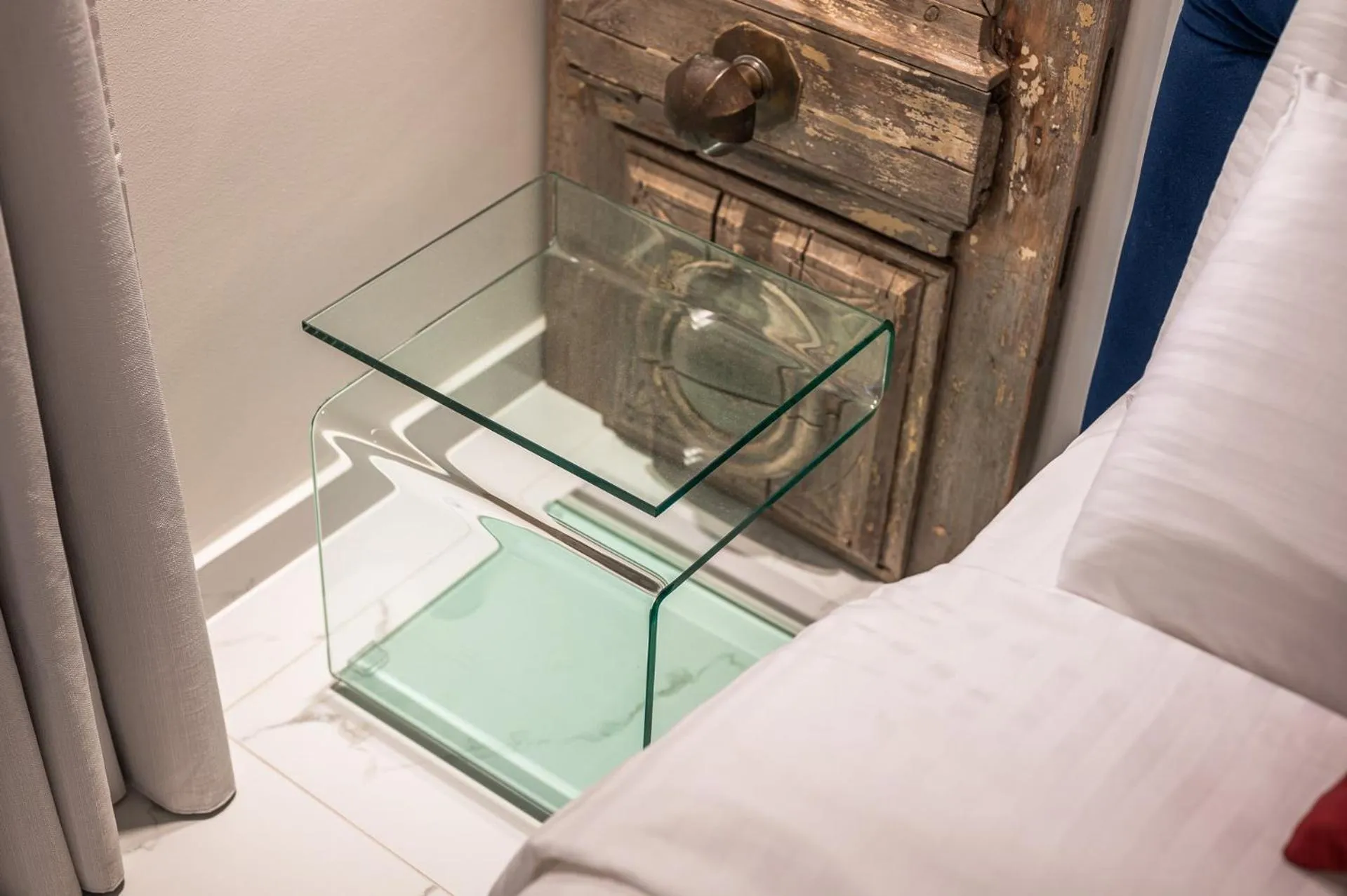 Decorative detail, Bed in Silo Luxury Rooms
