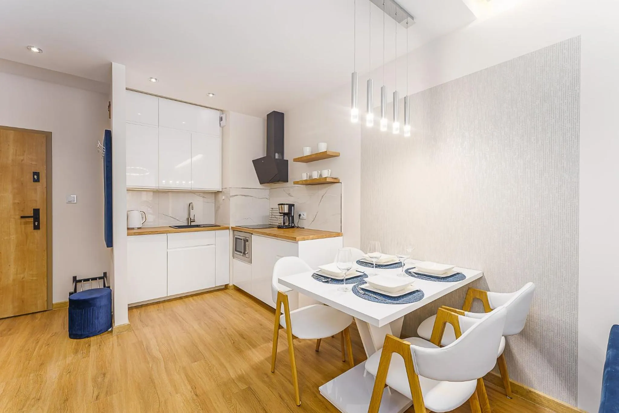 Kitchen or kitchenette in Ustronie Apartments 20 m do plaży