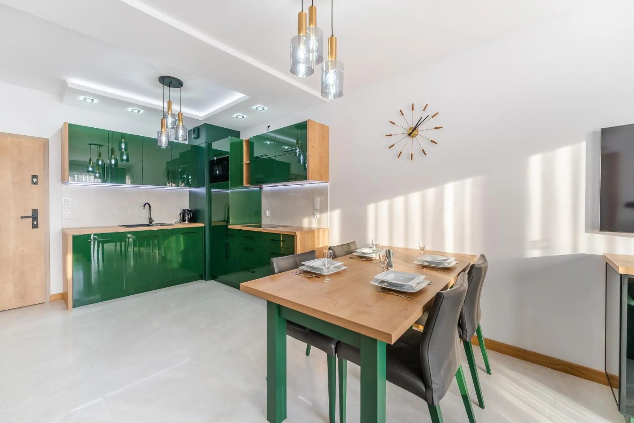 Kitchen or kitchenette in Ustronie Apartments 20 m do plaży