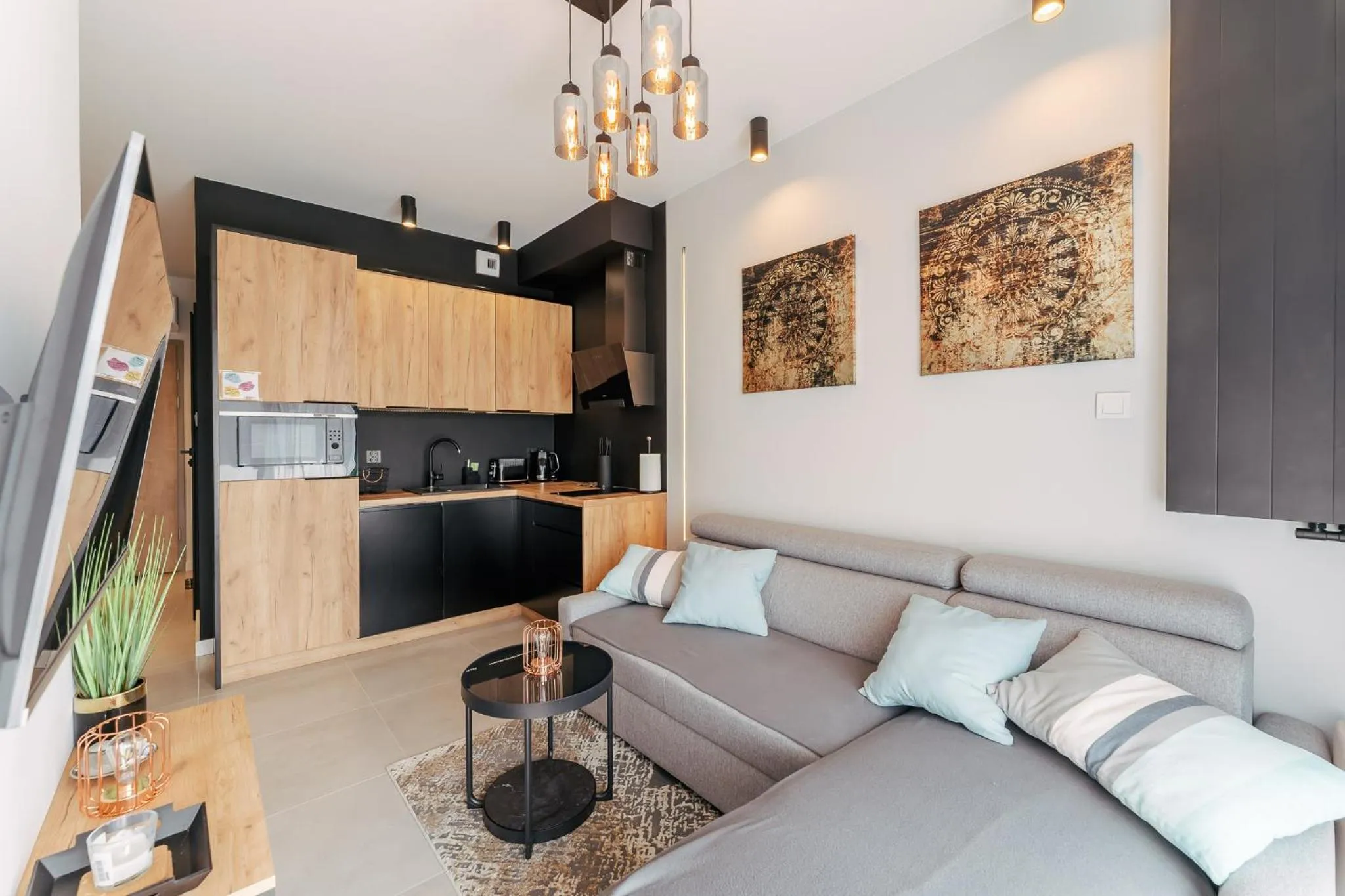 Kitchen or kitchenette in Ustronie Apartments 20 m do plaży