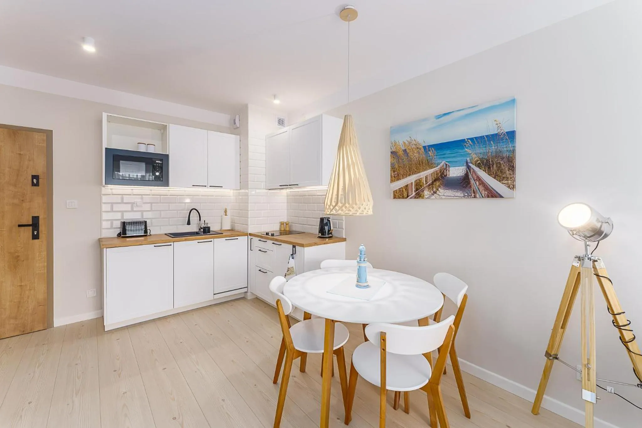 Kitchen or kitchenette in Ustronie Apartments 20 m do plaży