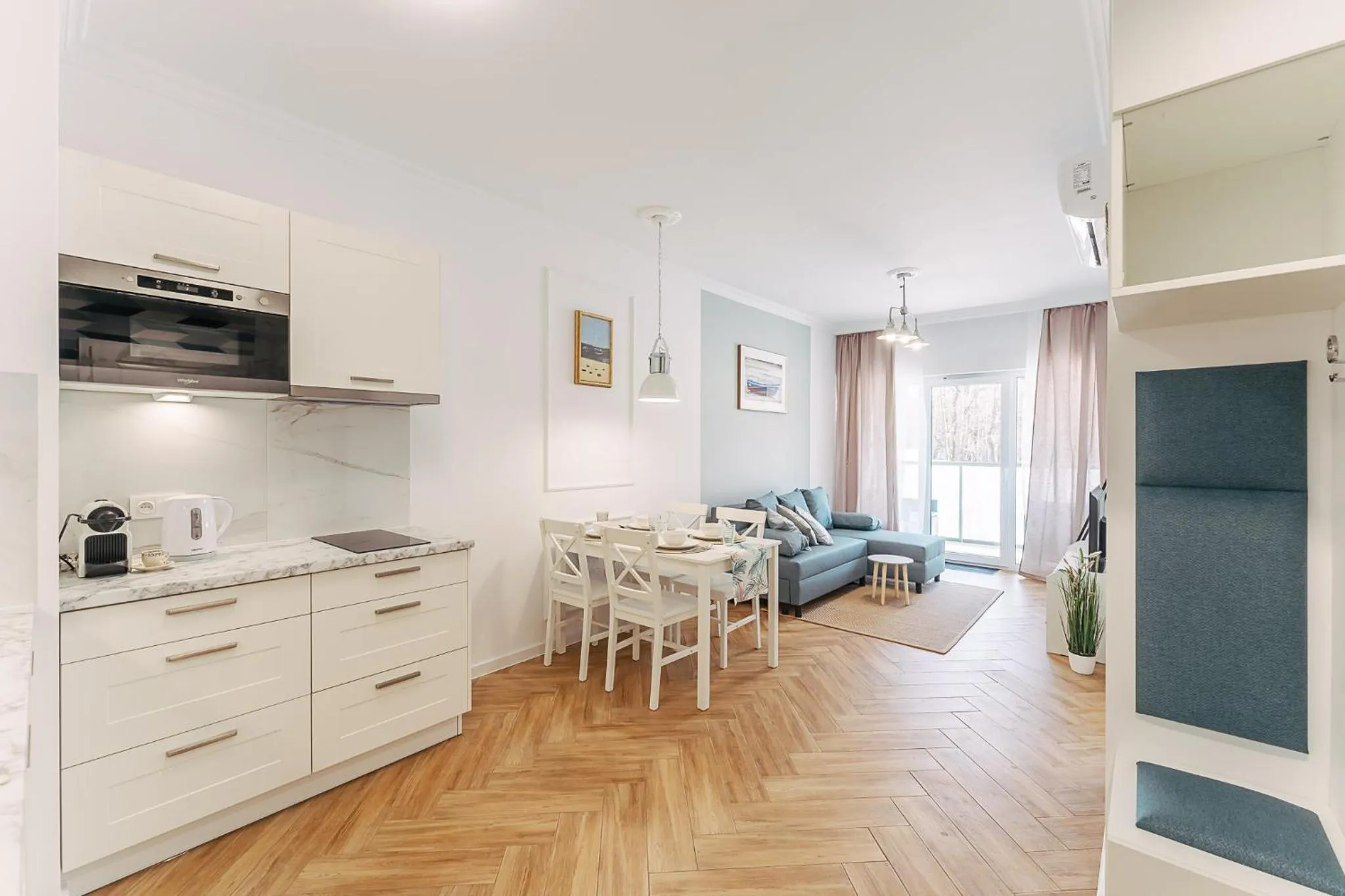 Kitchen or kitchenette in Ustronie Apartments 20 m do plaży