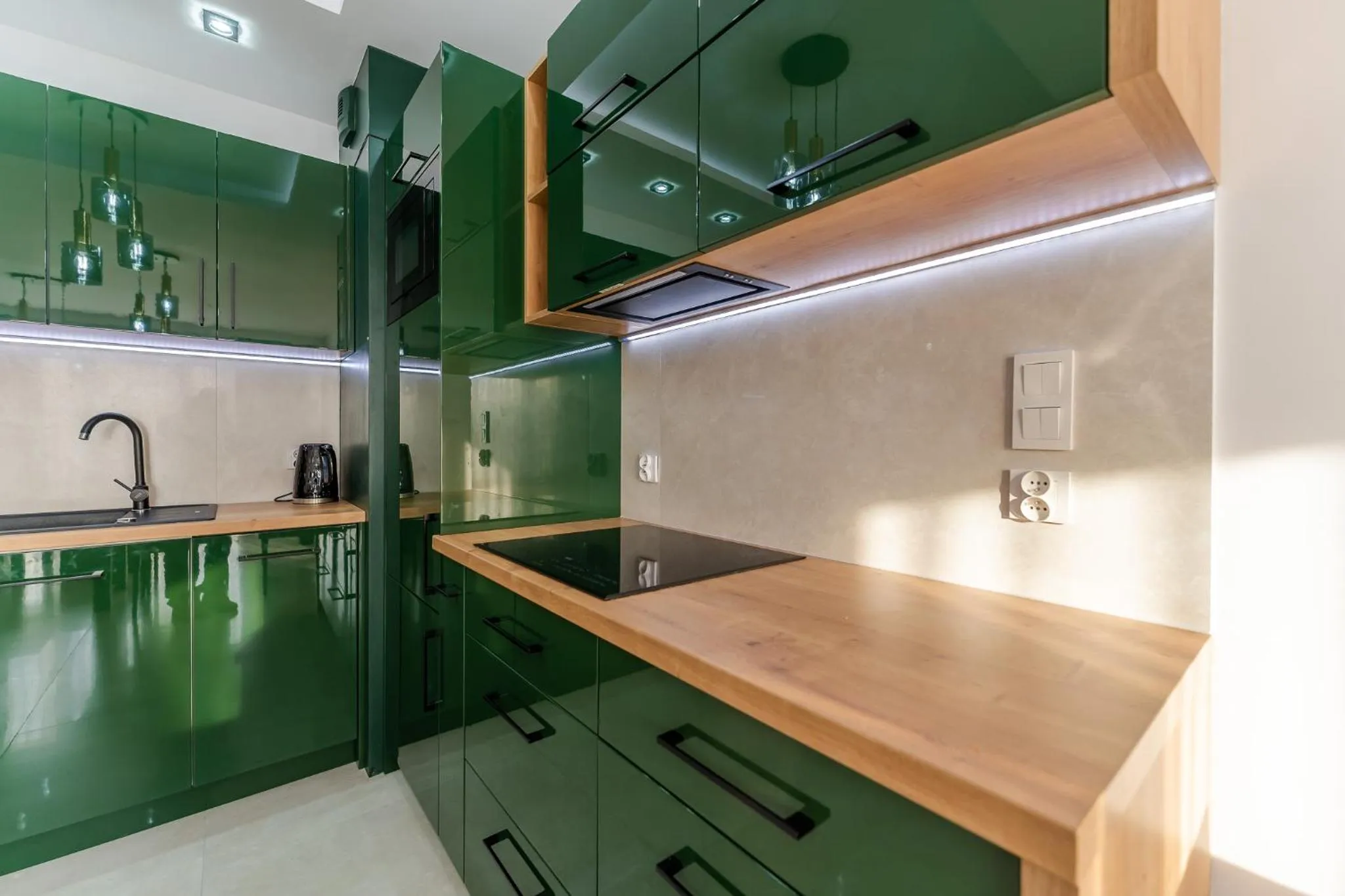 Kitchen or kitchenette in Ustronie Apartments 20 m do plaży