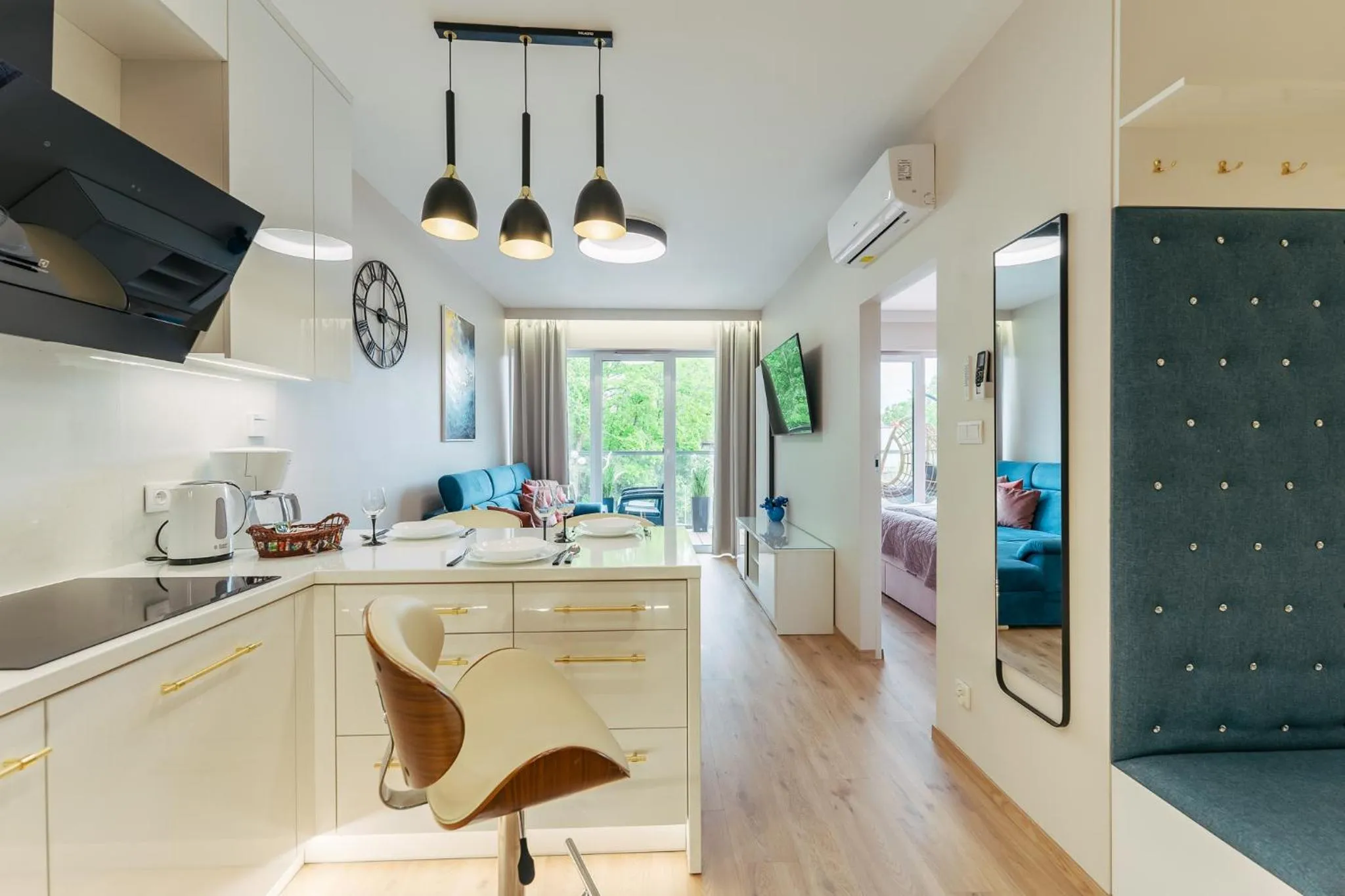 Kitchen or kitchenette in Ustronie Apartments 20 m do plaży