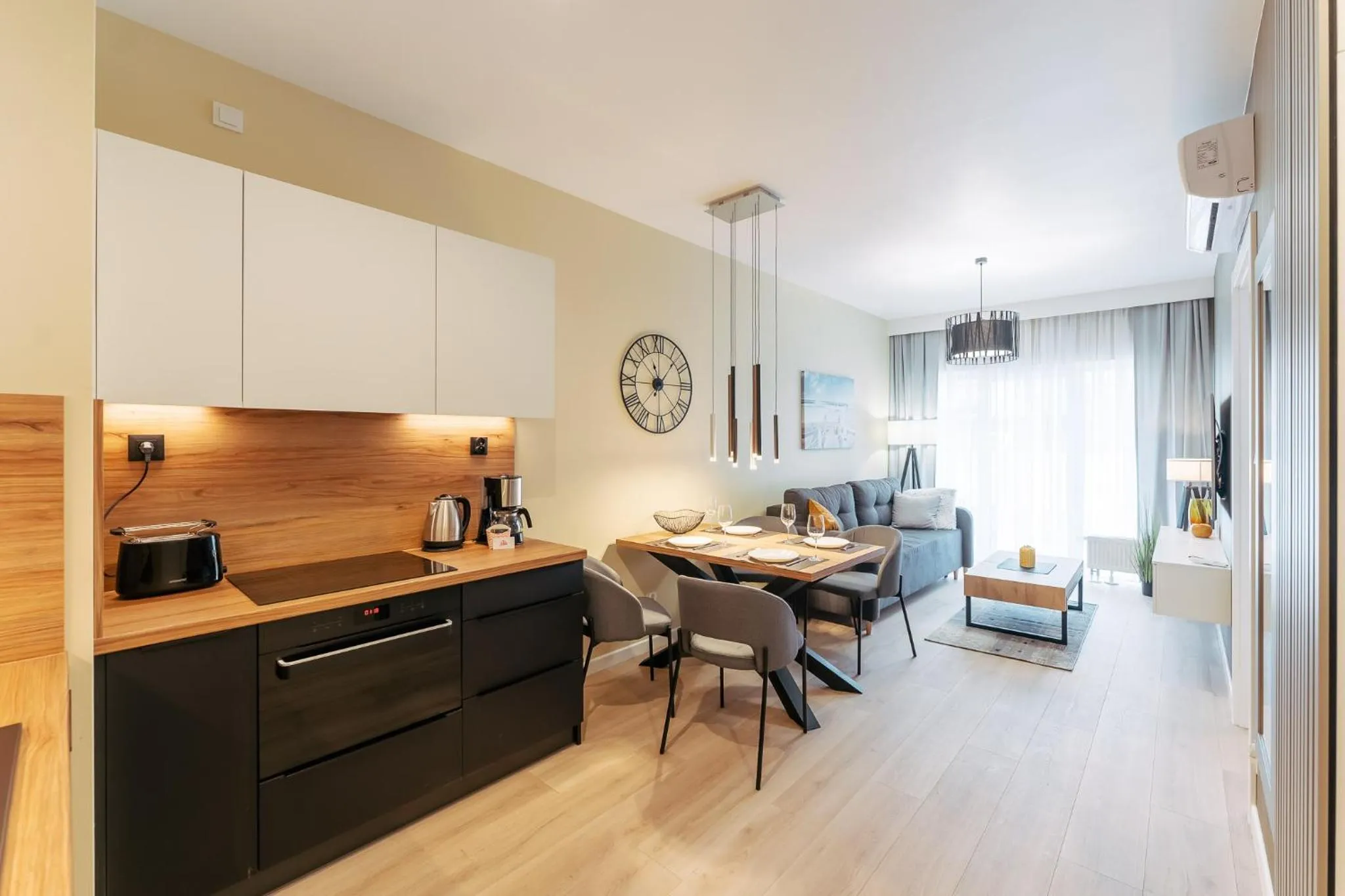 Kitchen or kitchenette in Ustronie Apartments 20 m do plaży