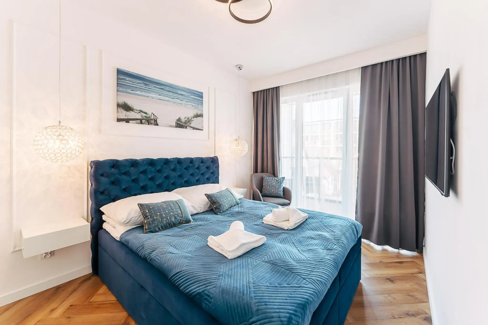 Bed in Ustronie Apartments 20 m do plaży