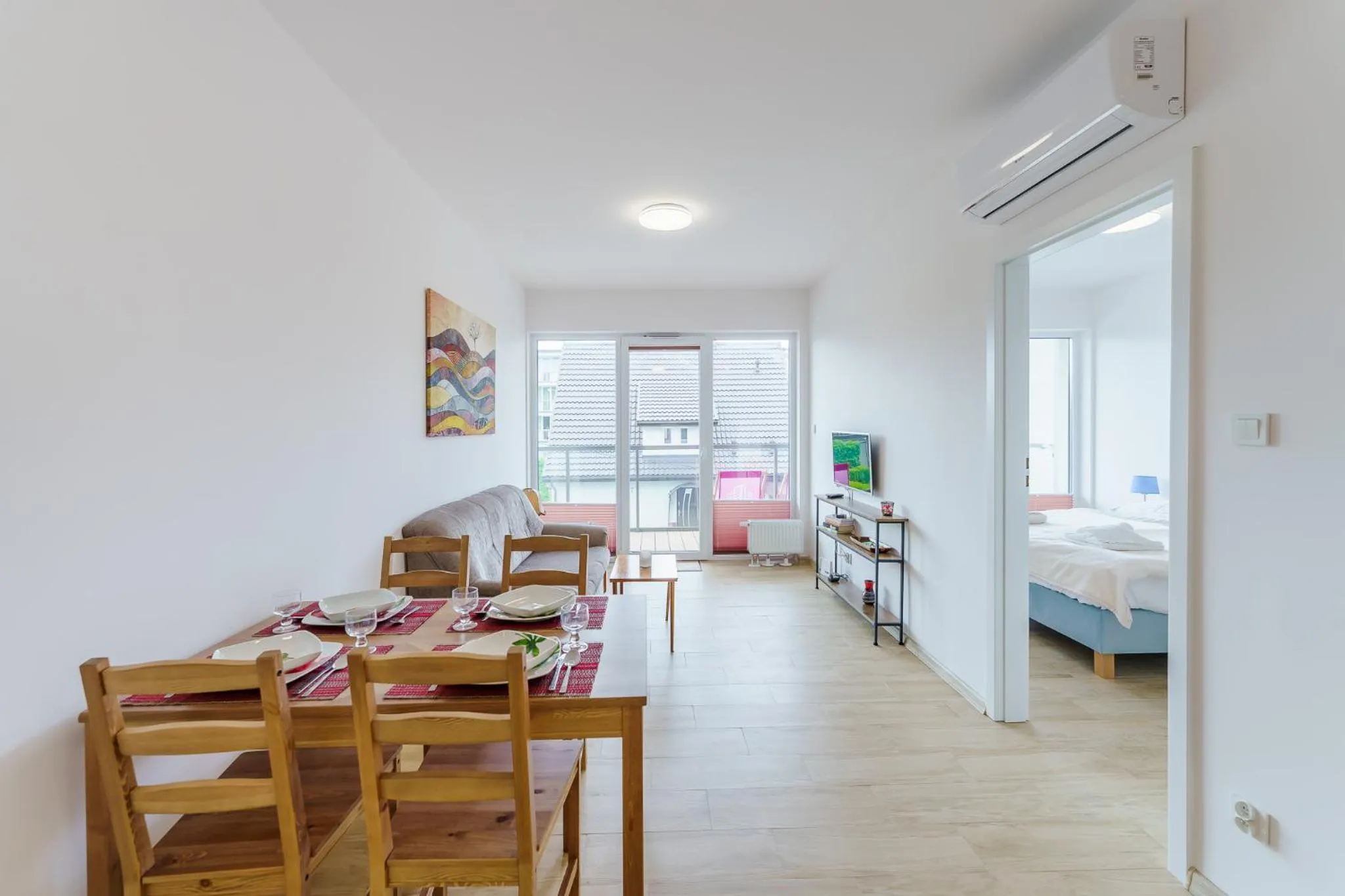 Living room, Bed in Ustronie Apartments 20 m do plaży