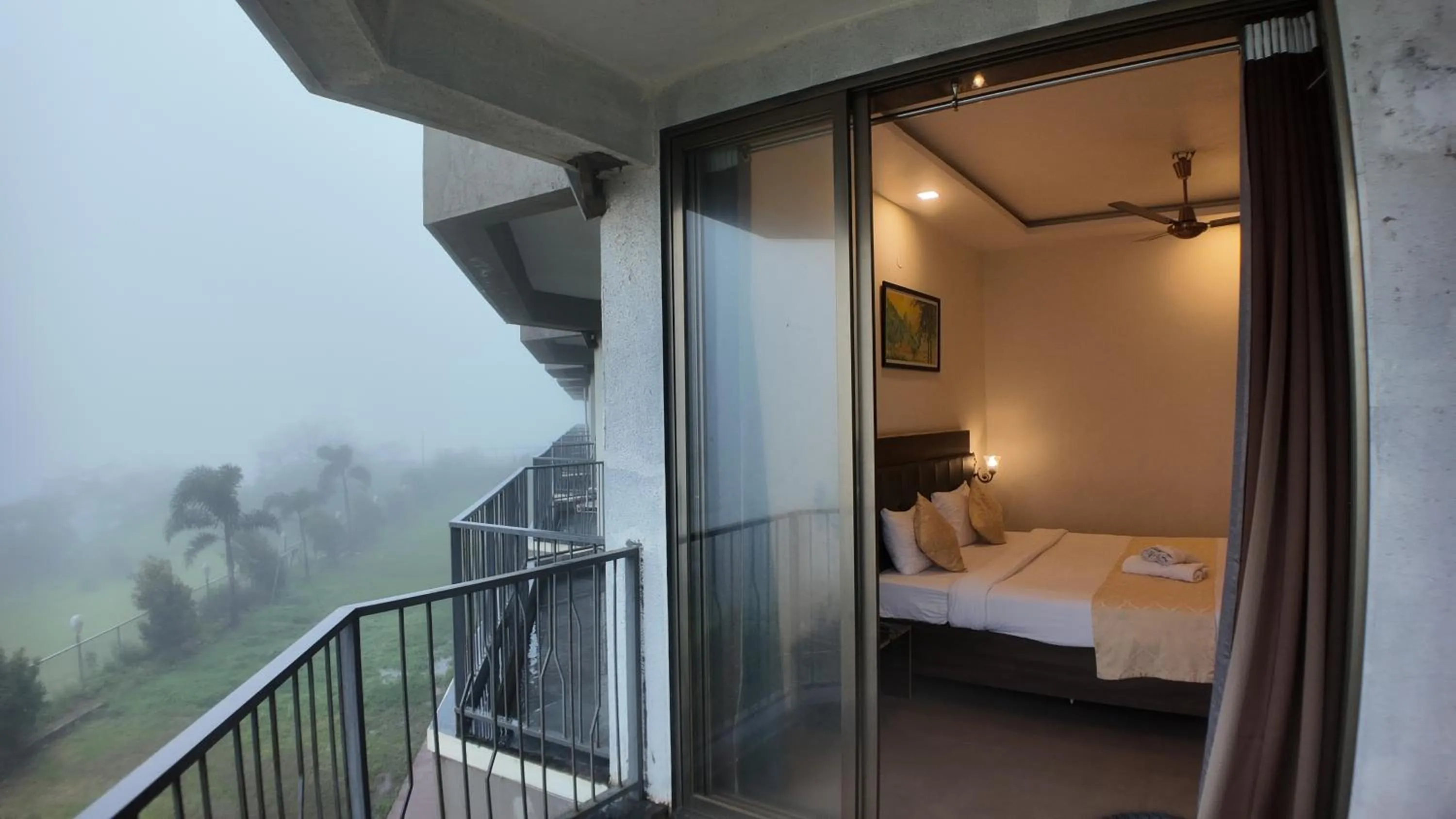 View (from property/room), Bed in Mountain Breeze Resort, Mahabaleshwar