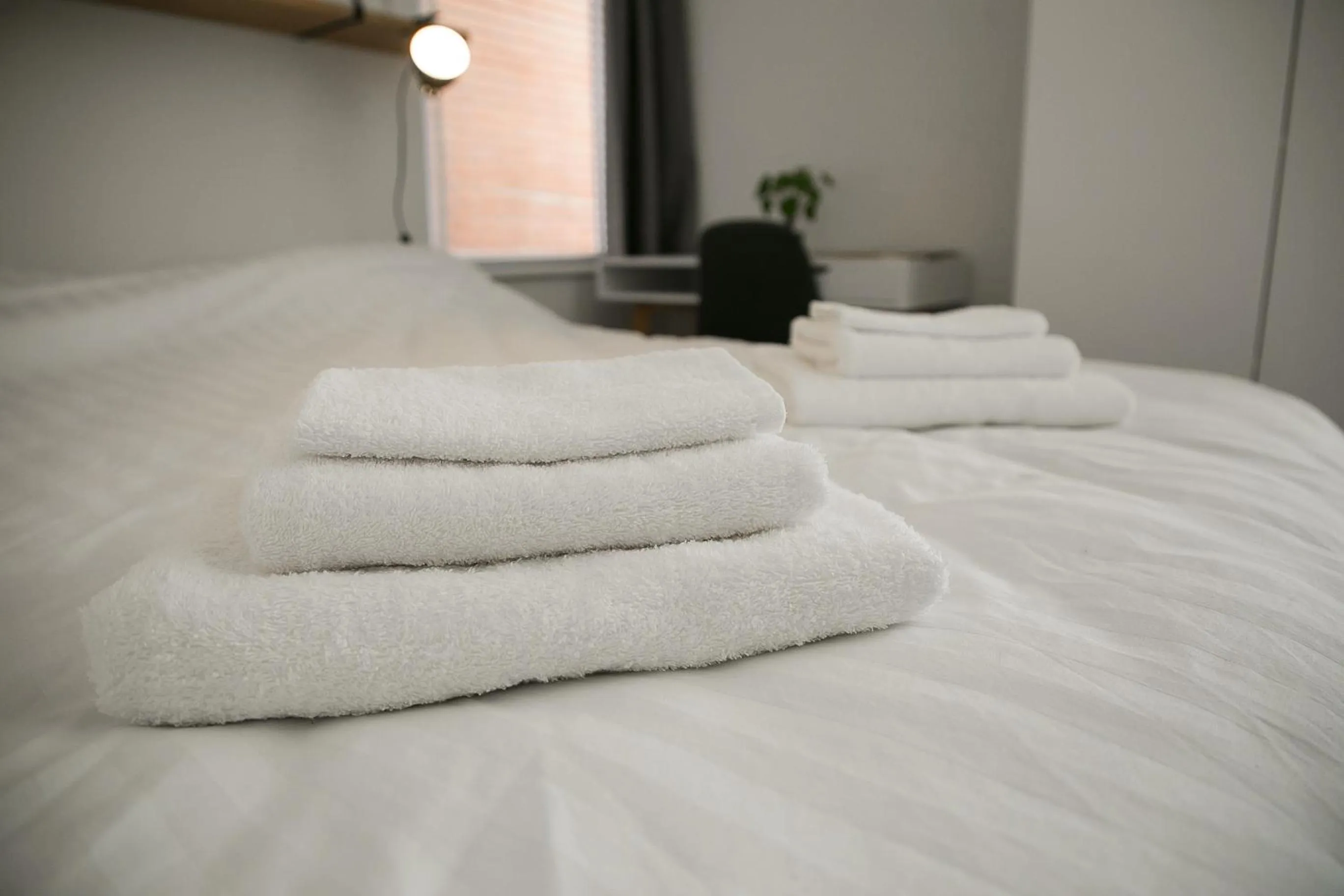 towels, Bed in Boutique Scheveningen beach apartment