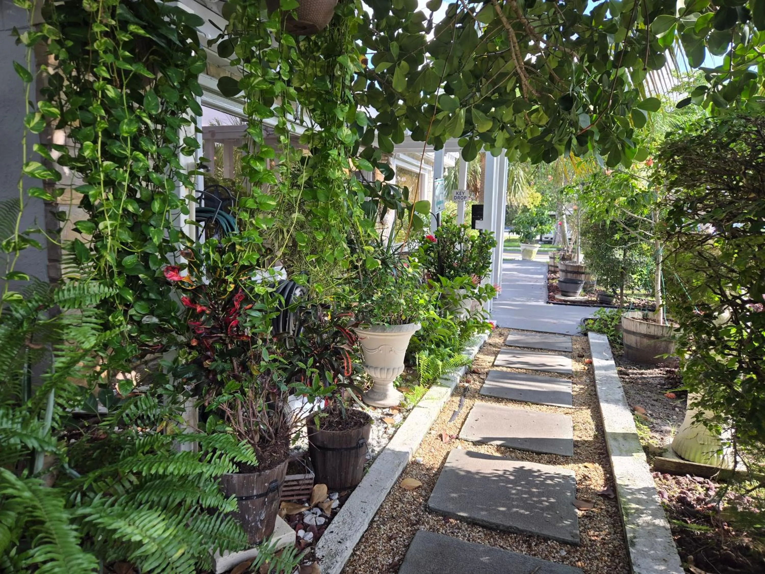 Garden view in Barefoot mailman motel