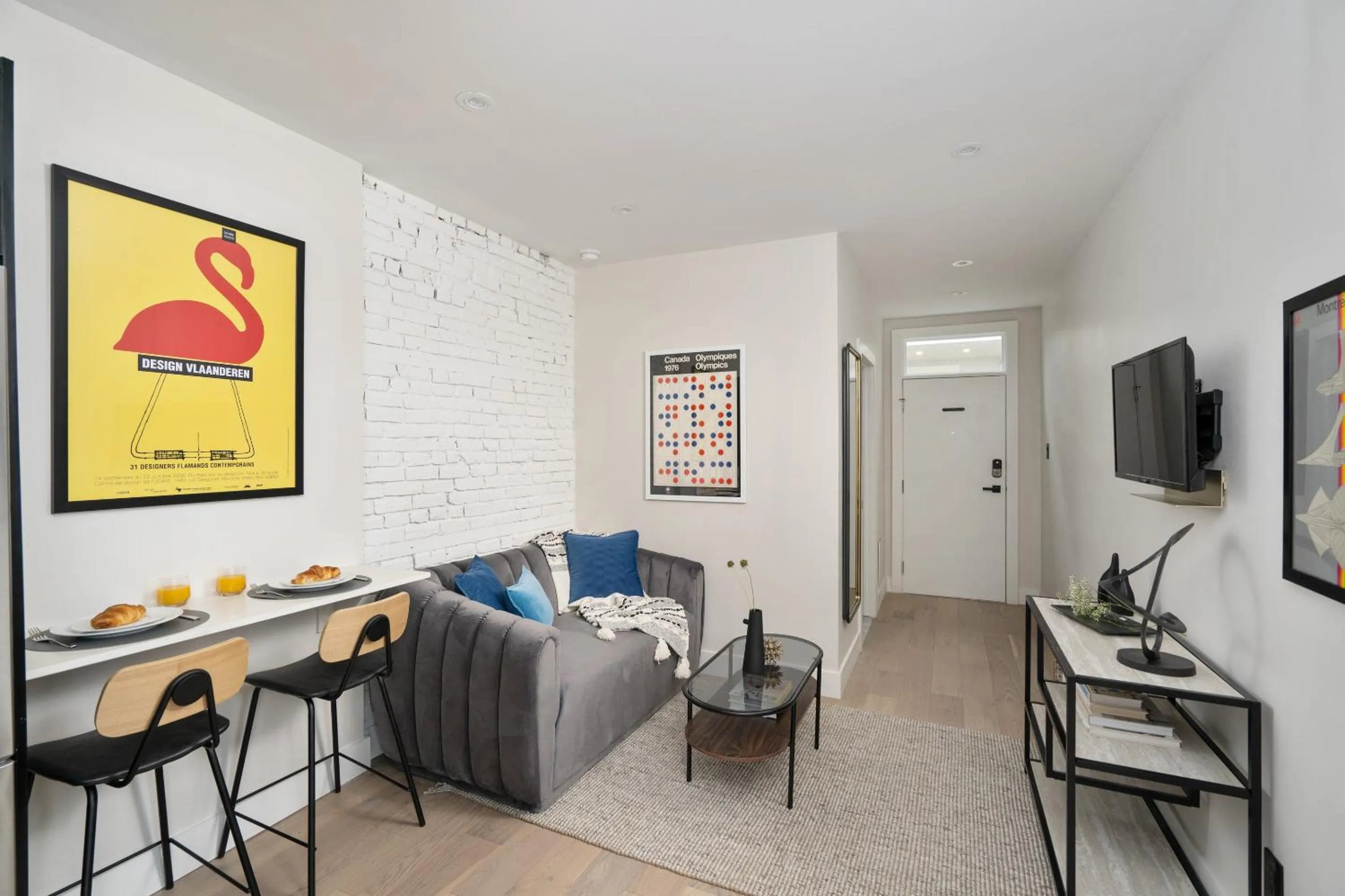 Living room in François-Denis Apartments