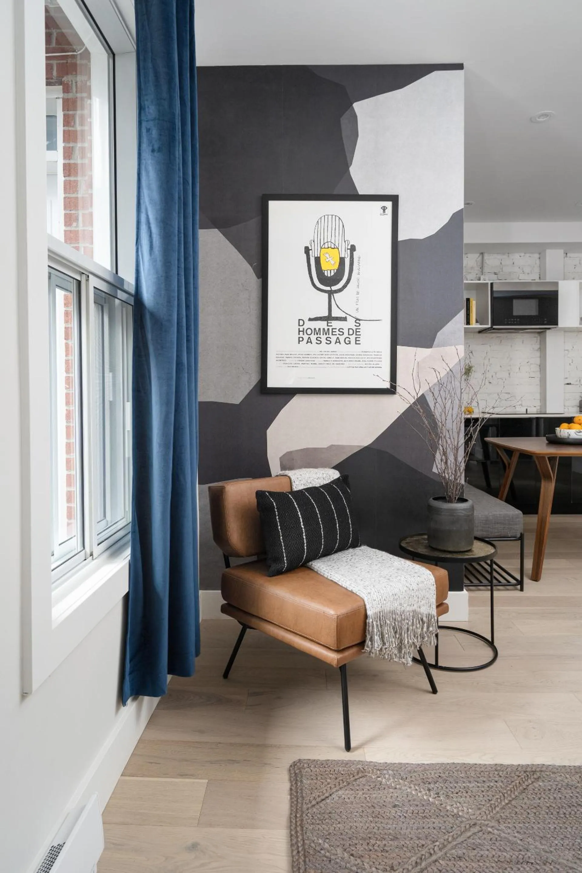 Seating area in François-Denis Apartments