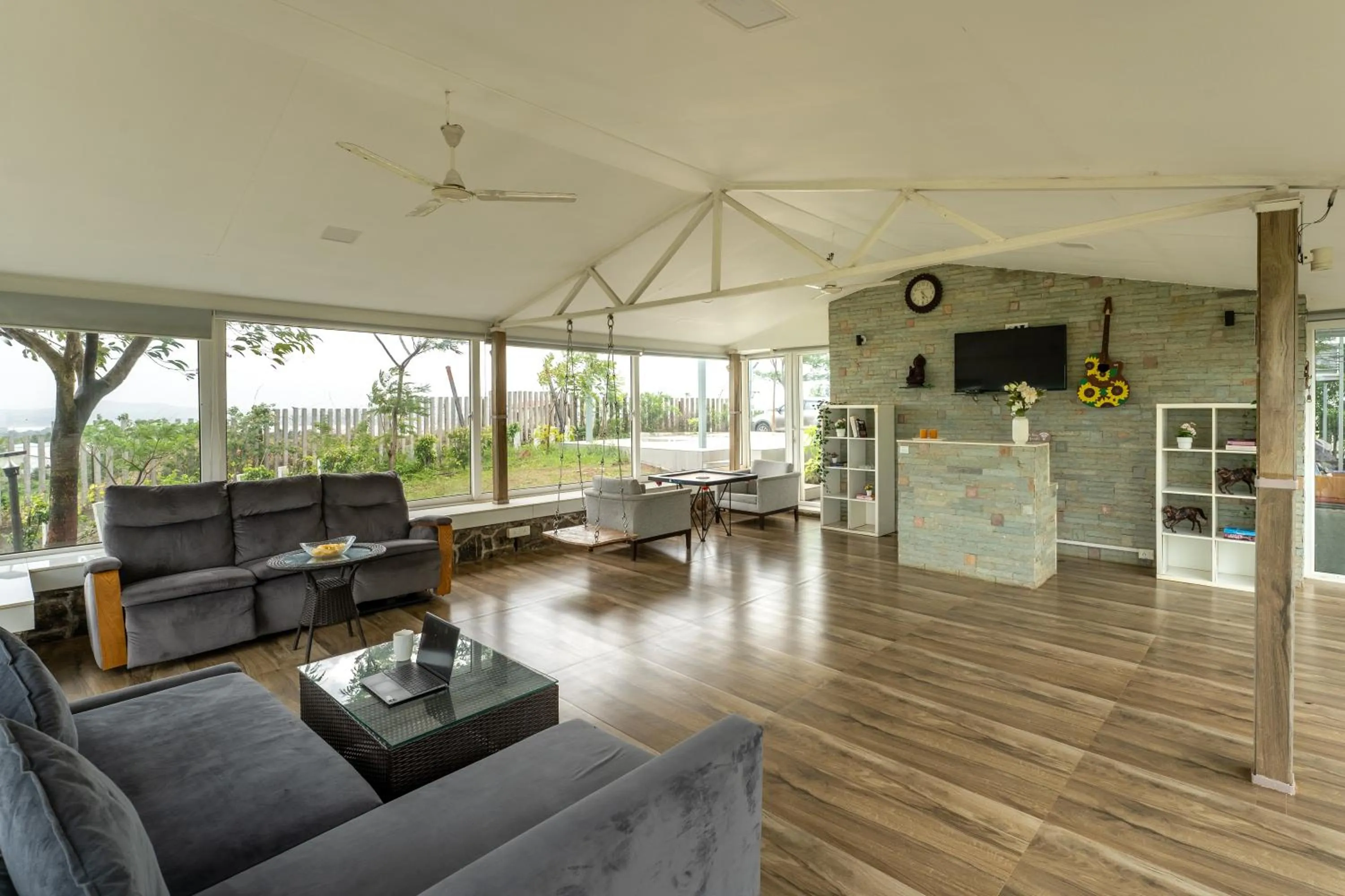 Patio in SaffronStays Le Soil, Igatpuri - pet-friendly villa with viewing deck for panoramic views