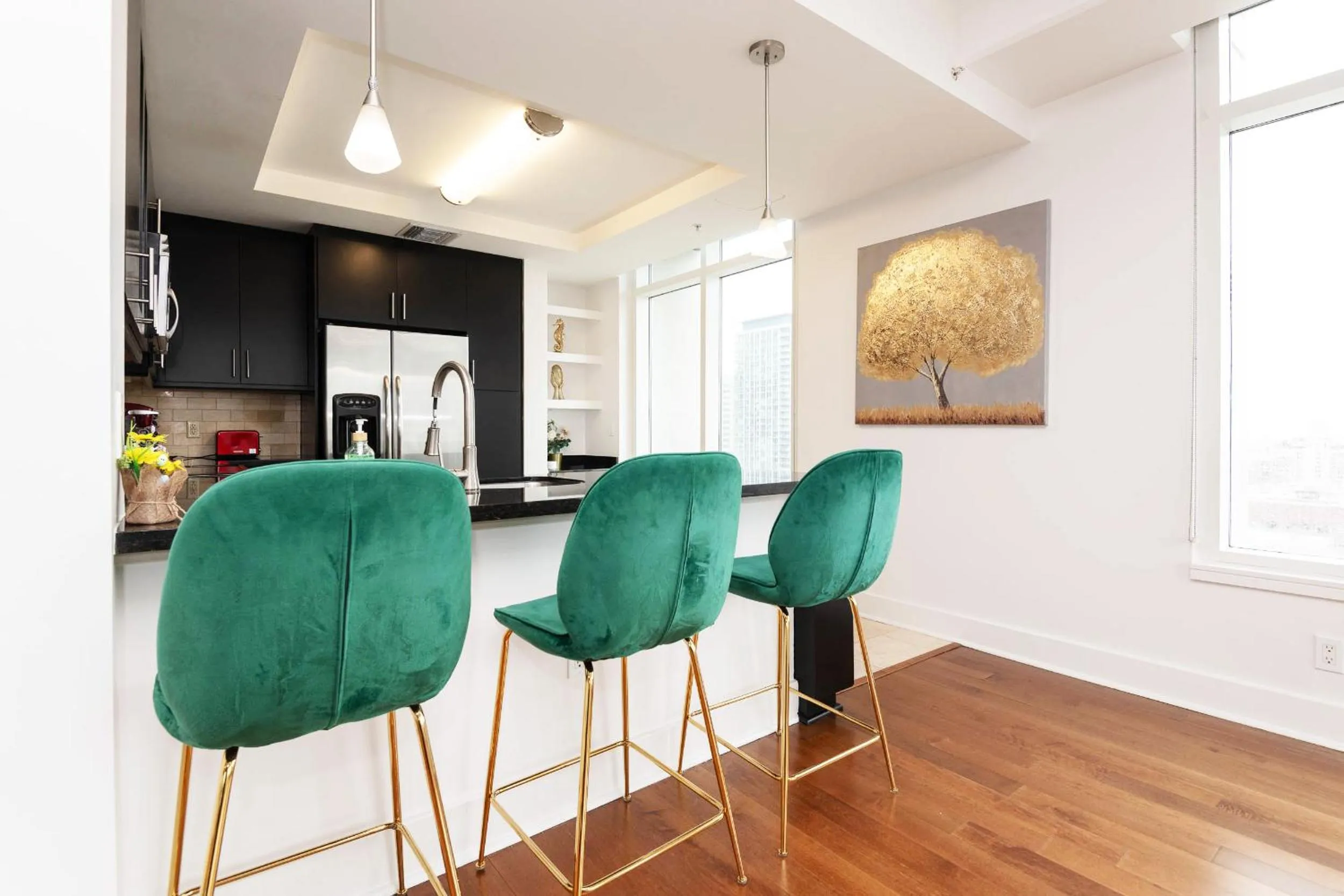 Kitchen or kitchenette in Sky-Rise Apartments