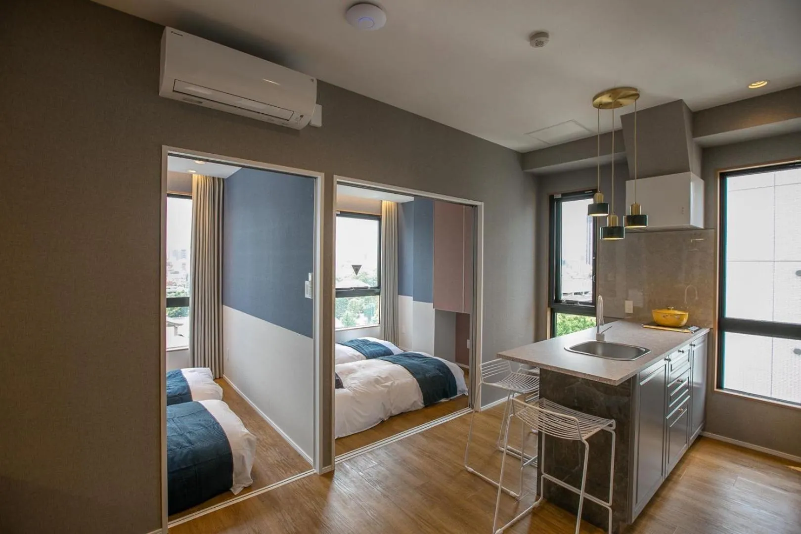 Bed in the Moto Hotel Asakusa