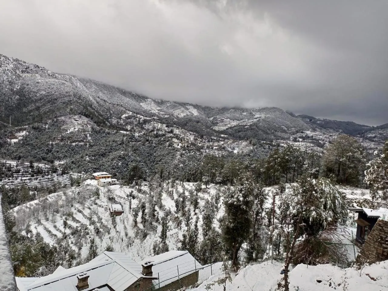 Natural landscape in Captains Paradise Luxury Resort at Mukteshwar Hill Station