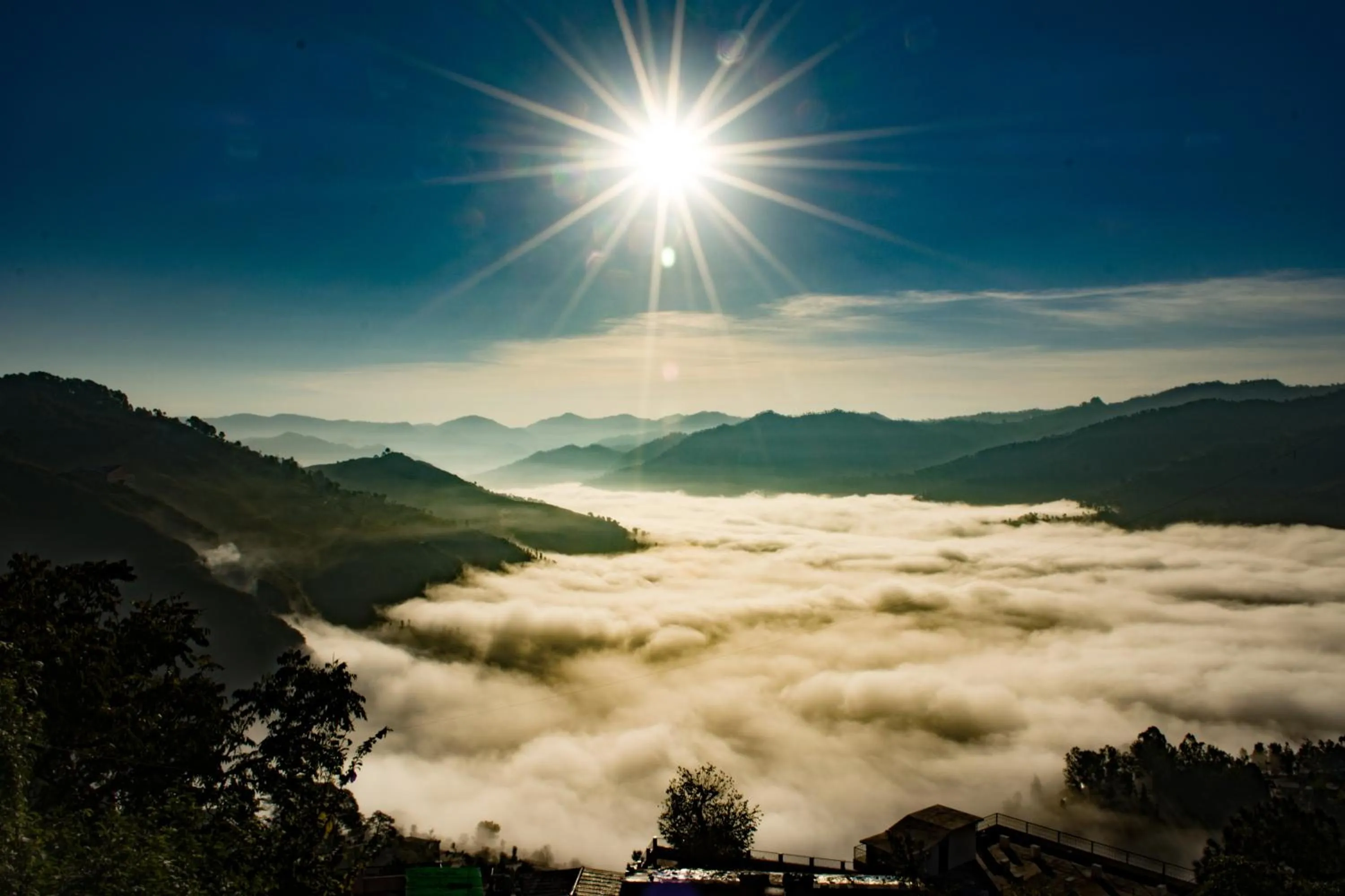 Natural landscape in Captains Paradise Luxury Resort at Mukteshwar Hill Station