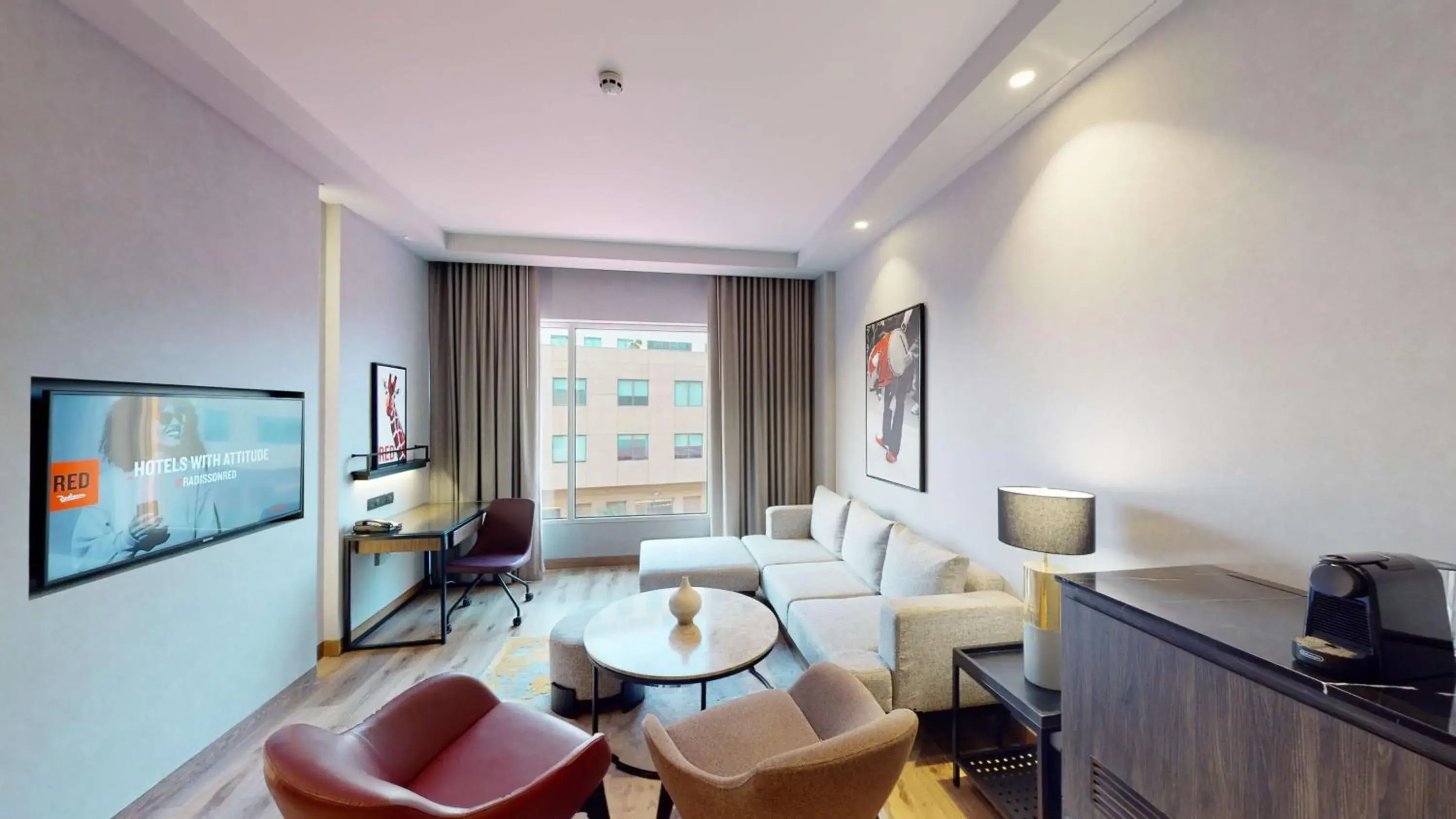 Junior Suite with King Bed and living room, 20% discount on Food & Soft Beverage - single occupancy in Radisson RED Chandigarh Mohali Junior Suite with King Bed and living room, 20% discount on Food & Soft Beverage - single occupancy in Radisson RED Chandigarh Mohali