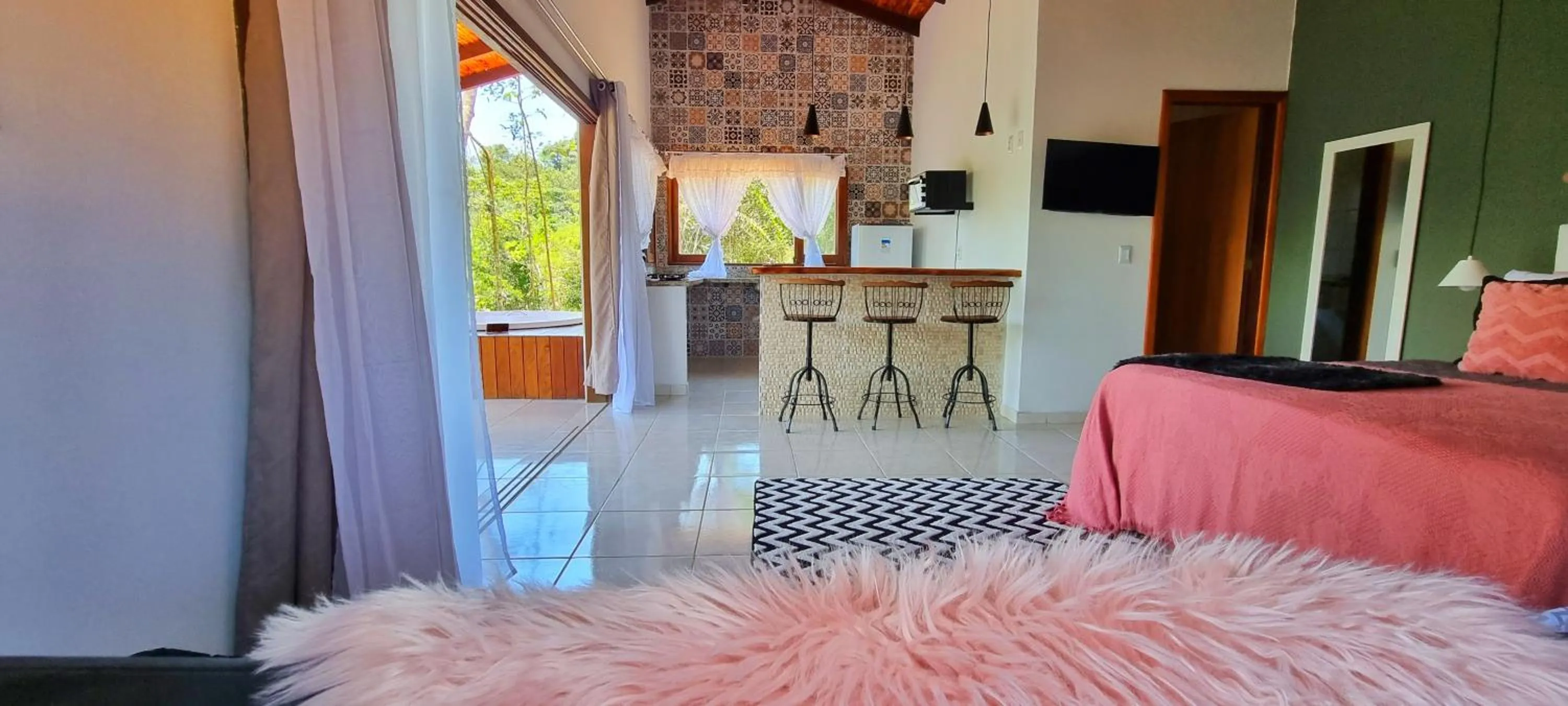 Kitchen or kitchenette in Chalés Pura Vida