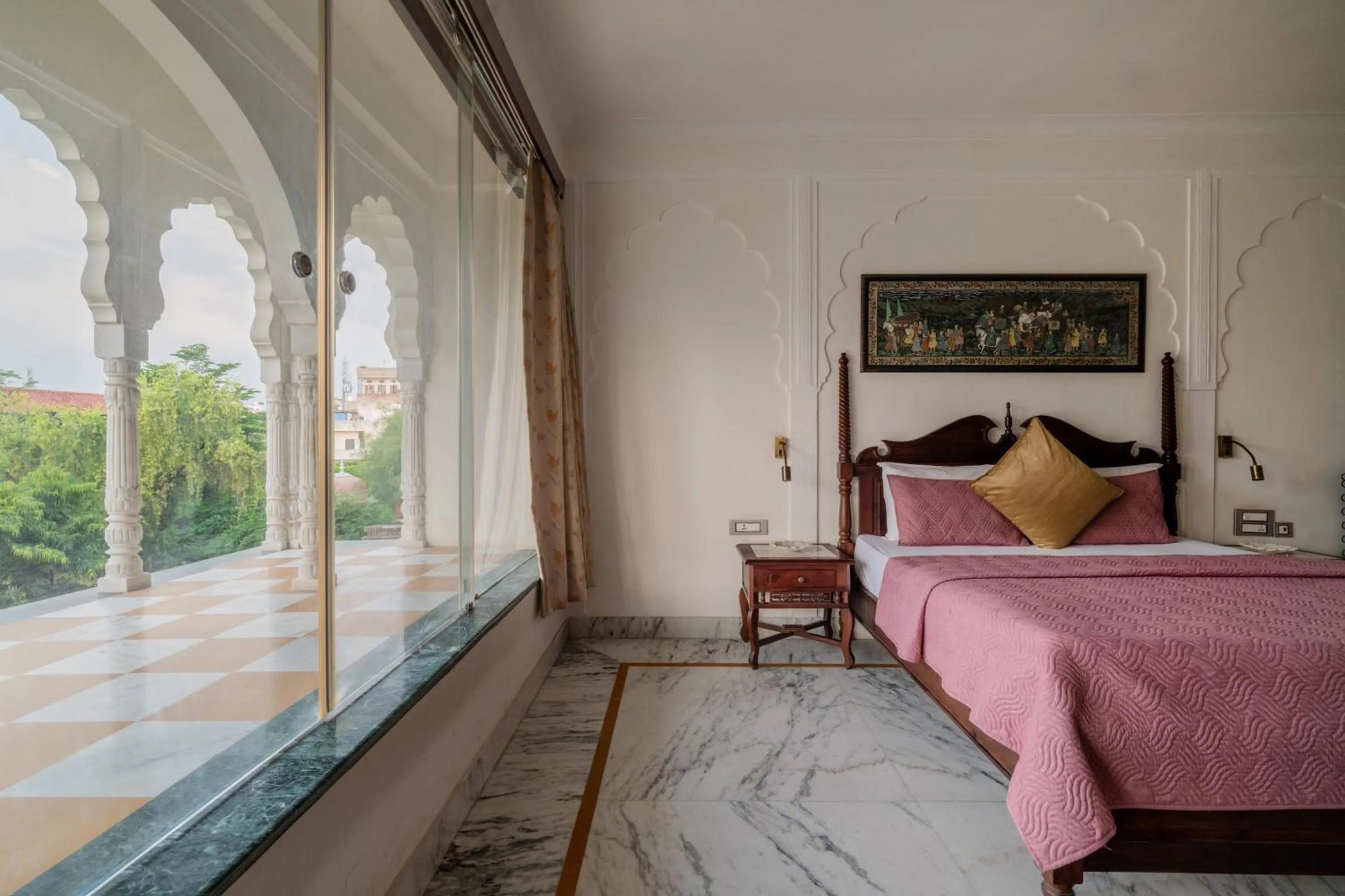 Bed in Rajasthan Palace - A Heritage Boutique Hotel in Jaipur