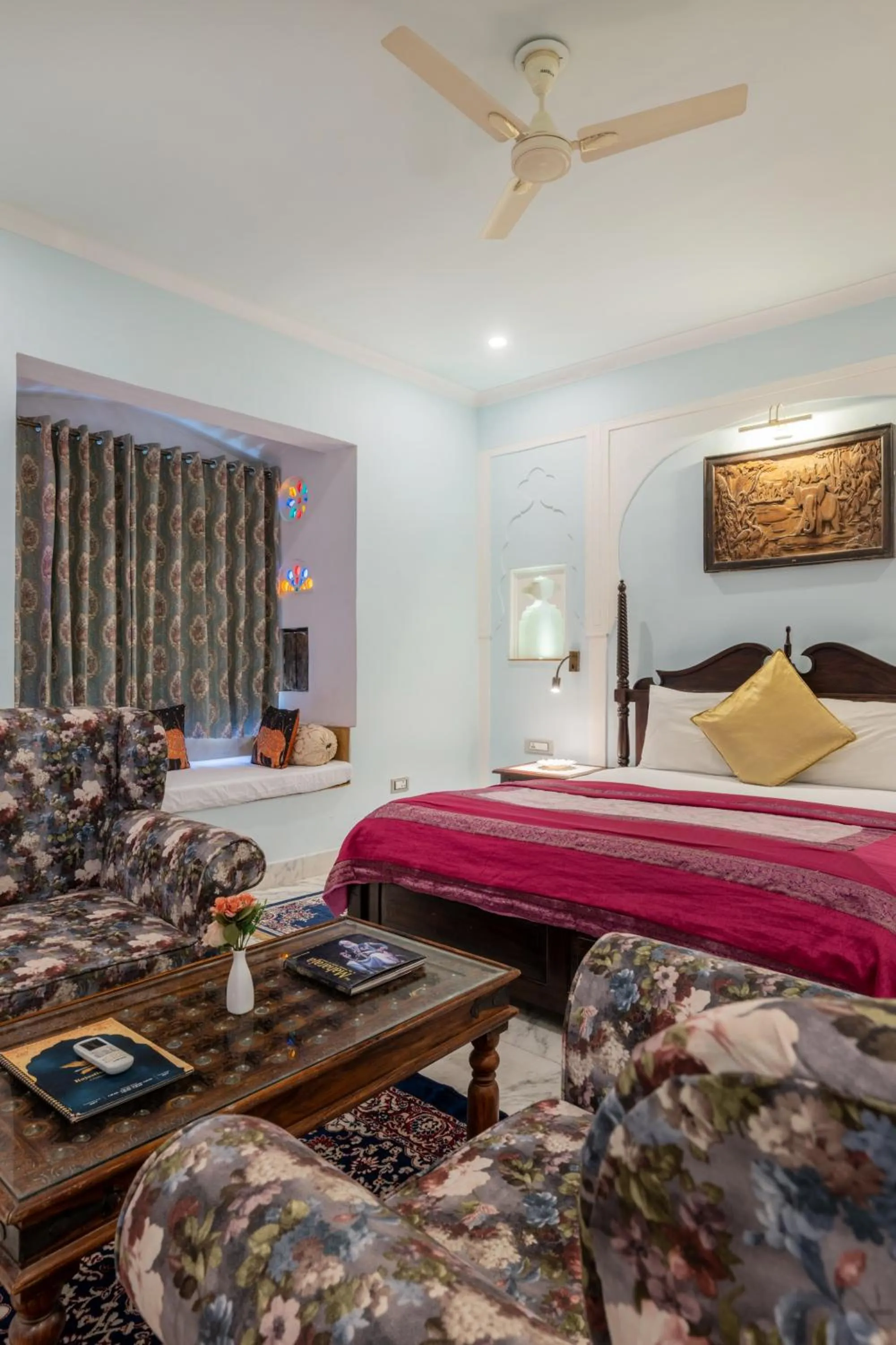 Bed in Rajasthan Palace - A Heritage Boutique Hotel in Jaipur