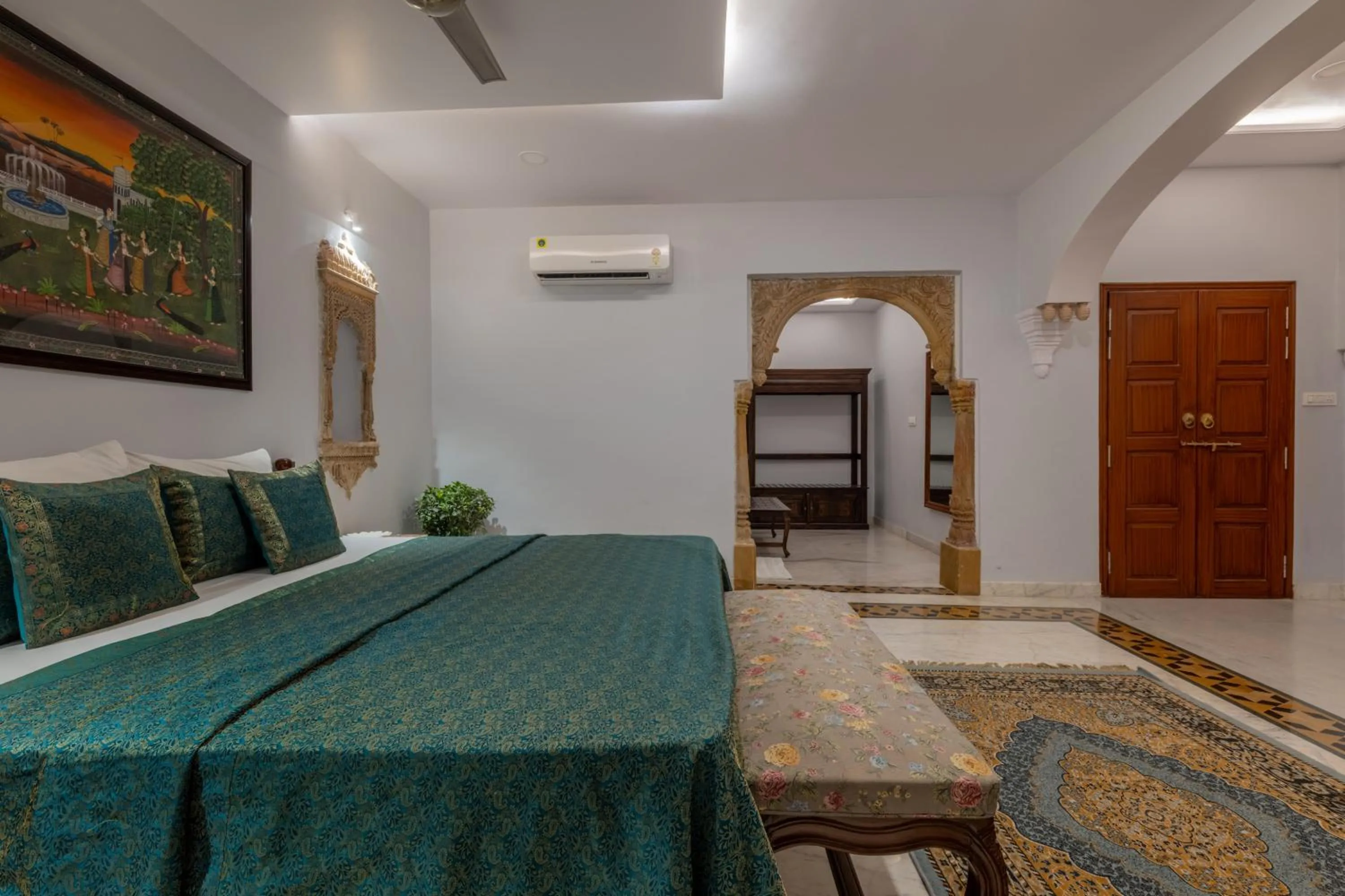 Bed in Rajasthan Palace - A Heritage Boutique Hotel in Jaipur