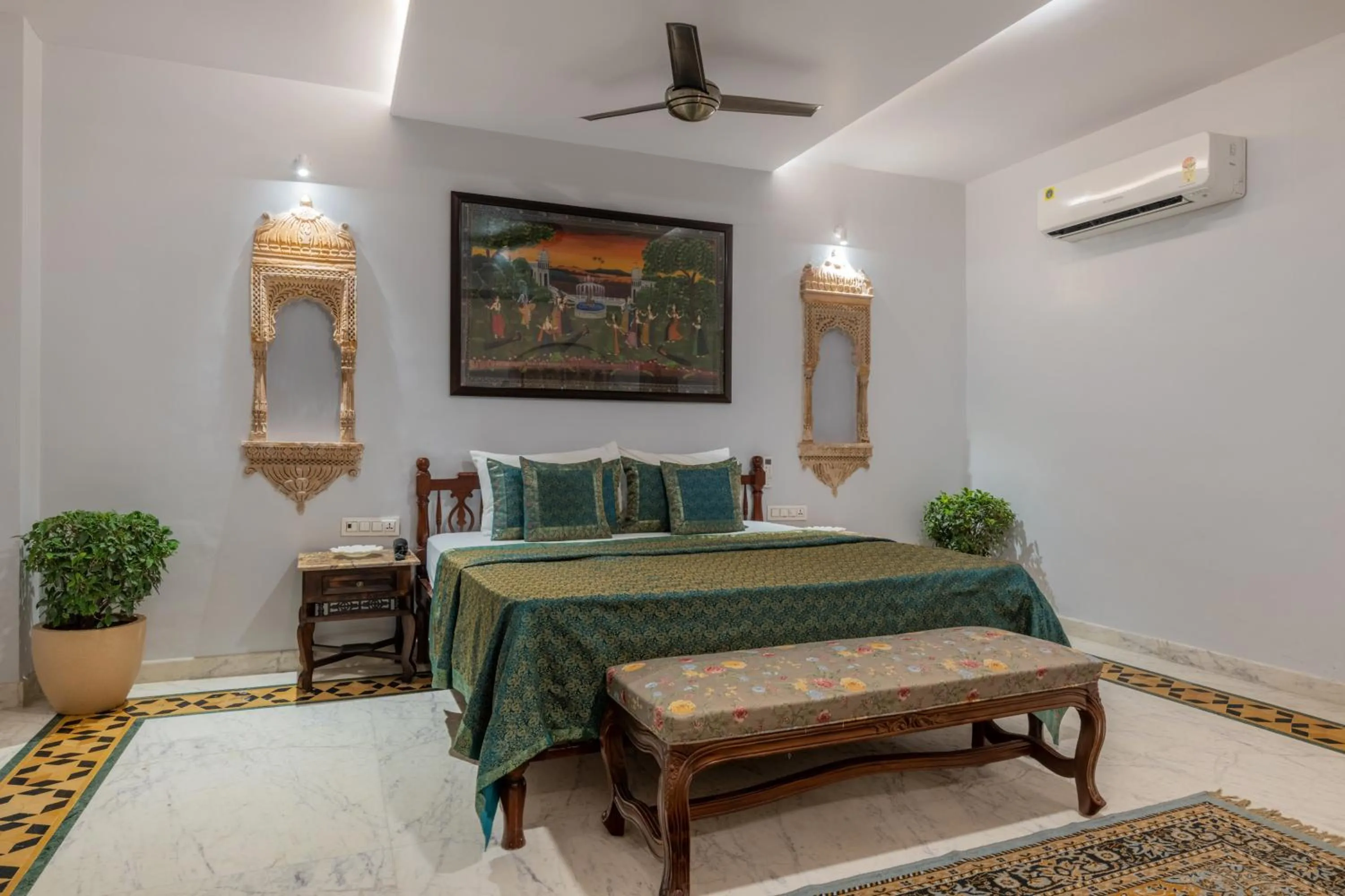 Bed in Rajasthan Palace - A Heritage Boutique Hotel in Jaipur