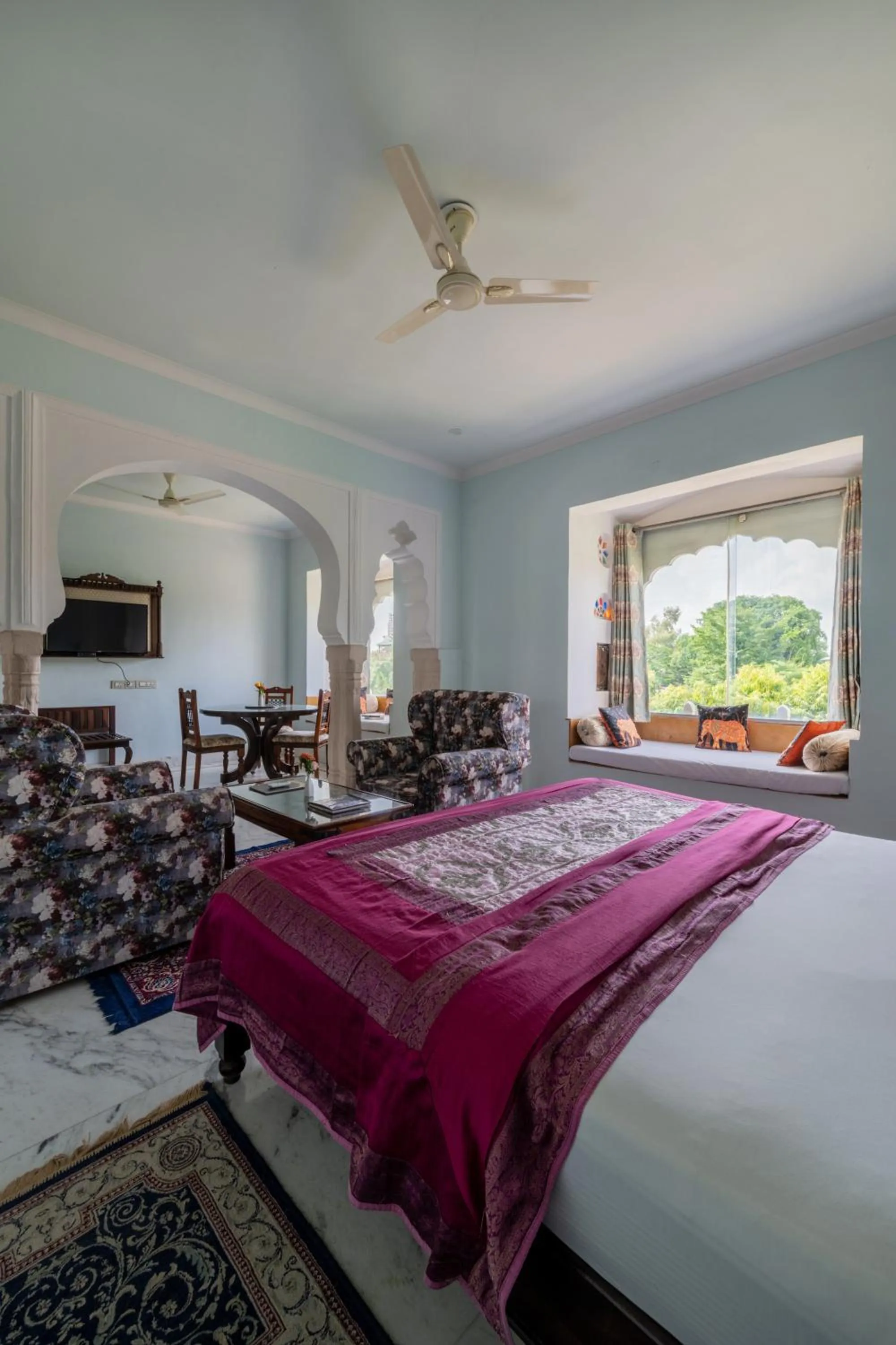 Bed in Rajasthan Palace - A Heritage Boutique Hotel in Jaipur