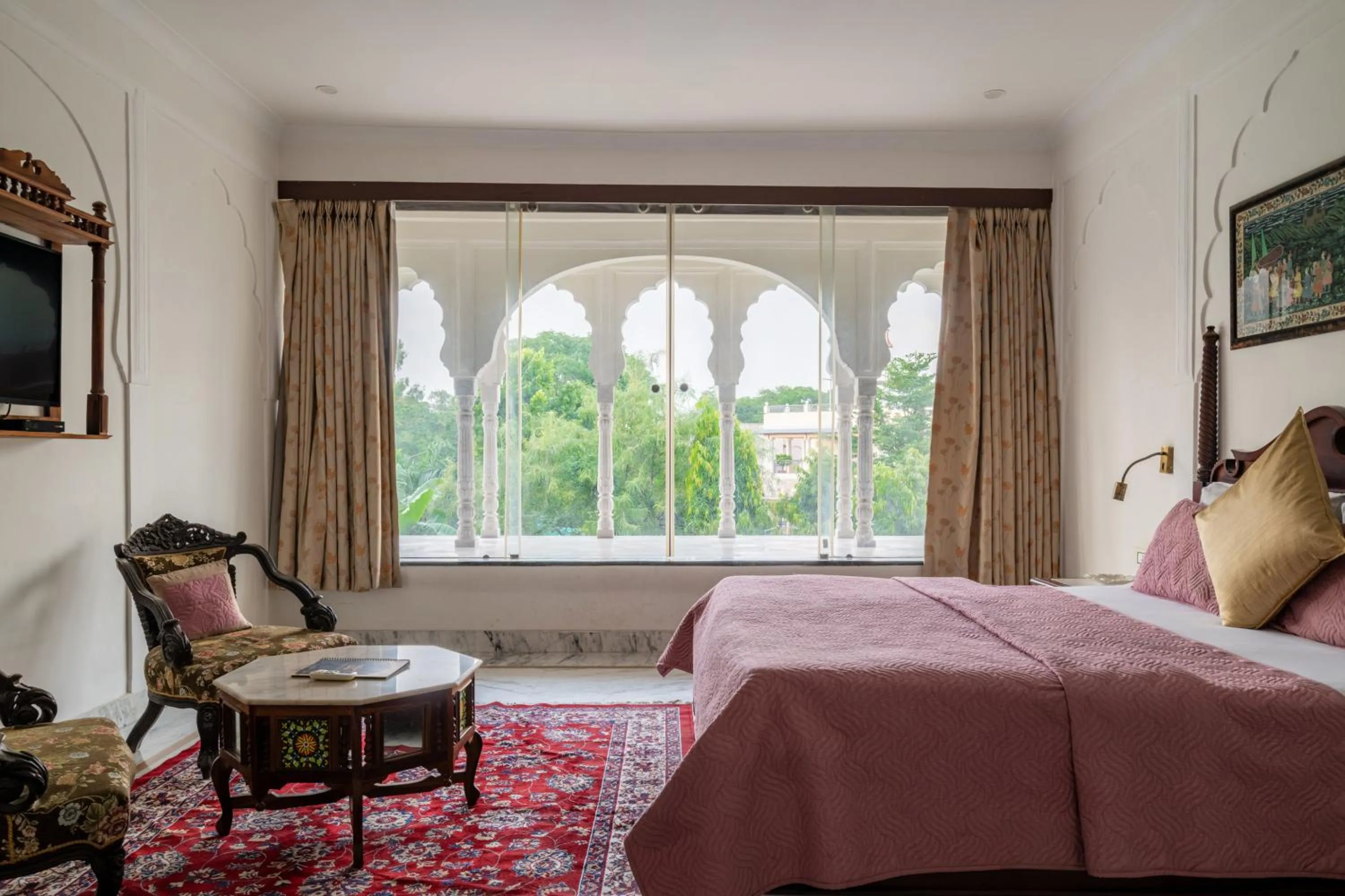 Bed in Rajasthan Palace - A Heritage Boutique Hotel in Jaipur