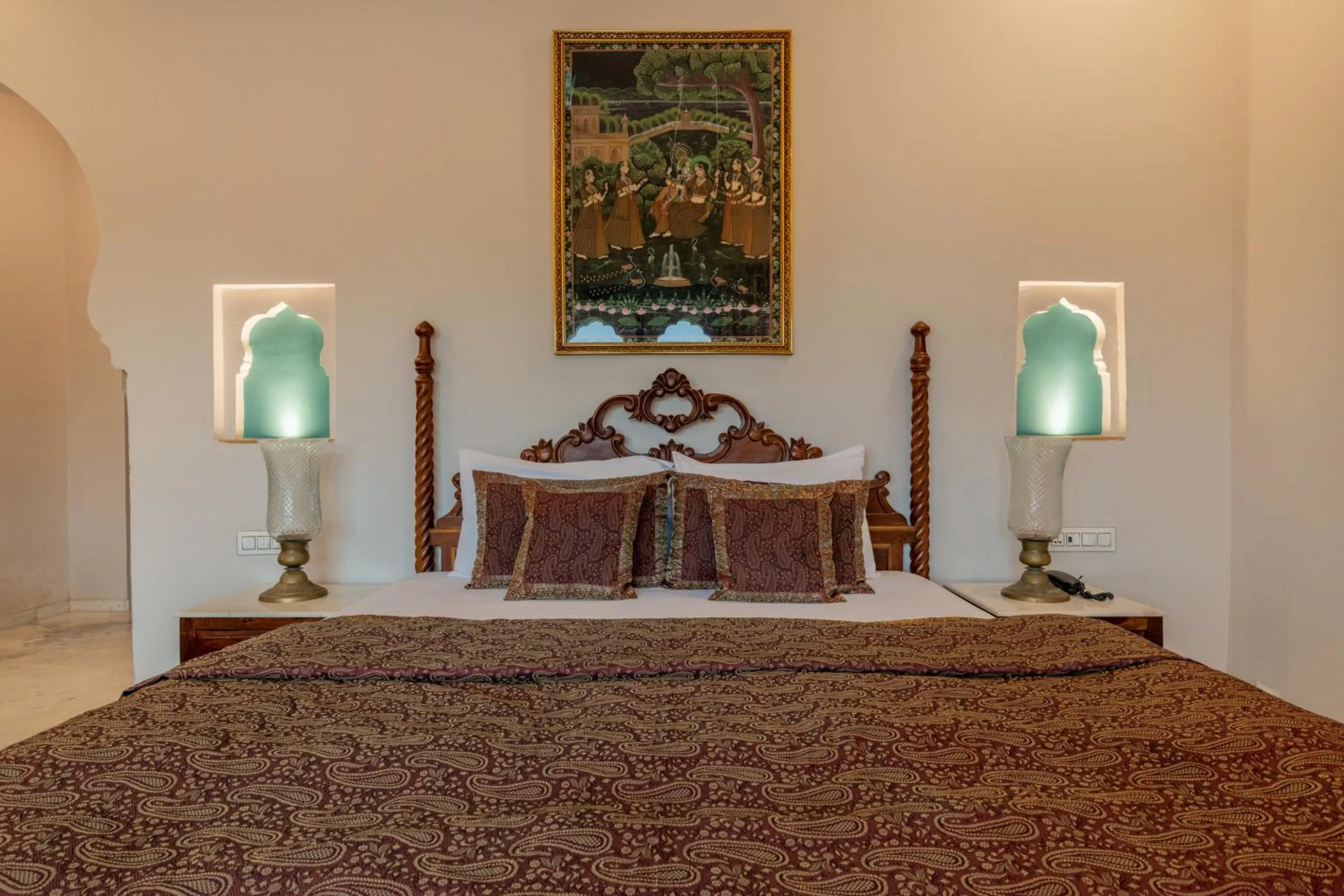 Bed in Rajasthan Palace - A Heritage Boutique Hotel in Jaipur