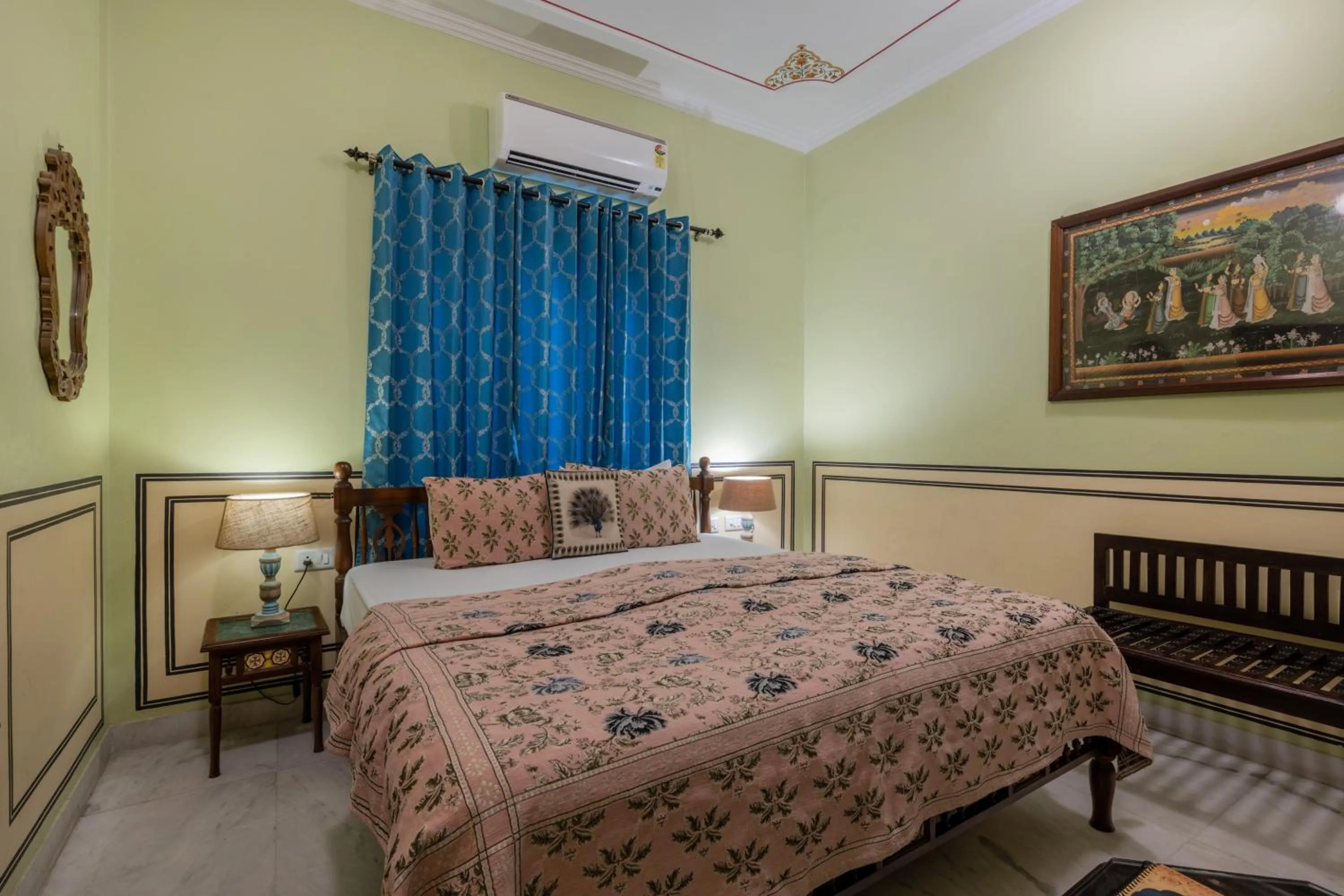 Bed in Rajasthan Palace - A Heritage Boutique Hotel in Jaipur