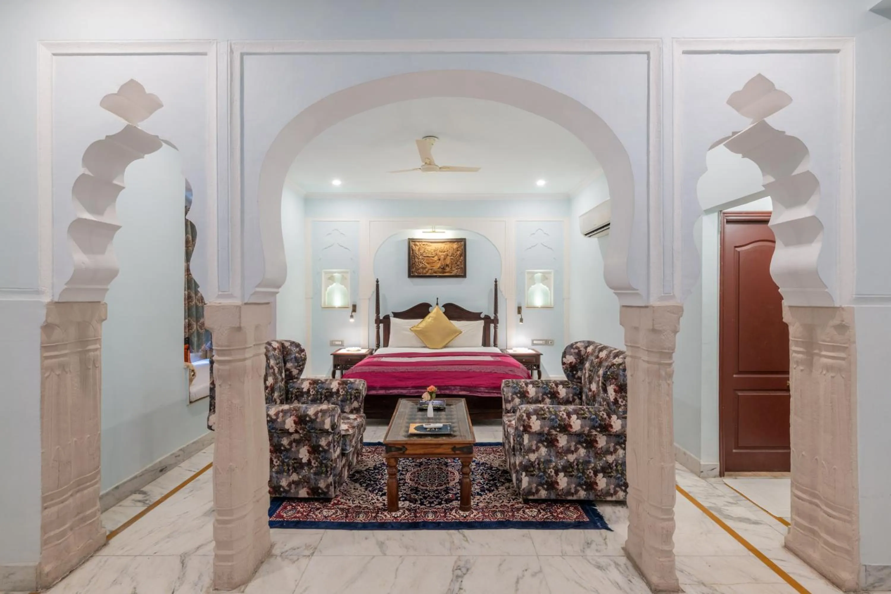 Bed in Rajasthan Palace - A Heritage Boutique Hotel in Jaipur