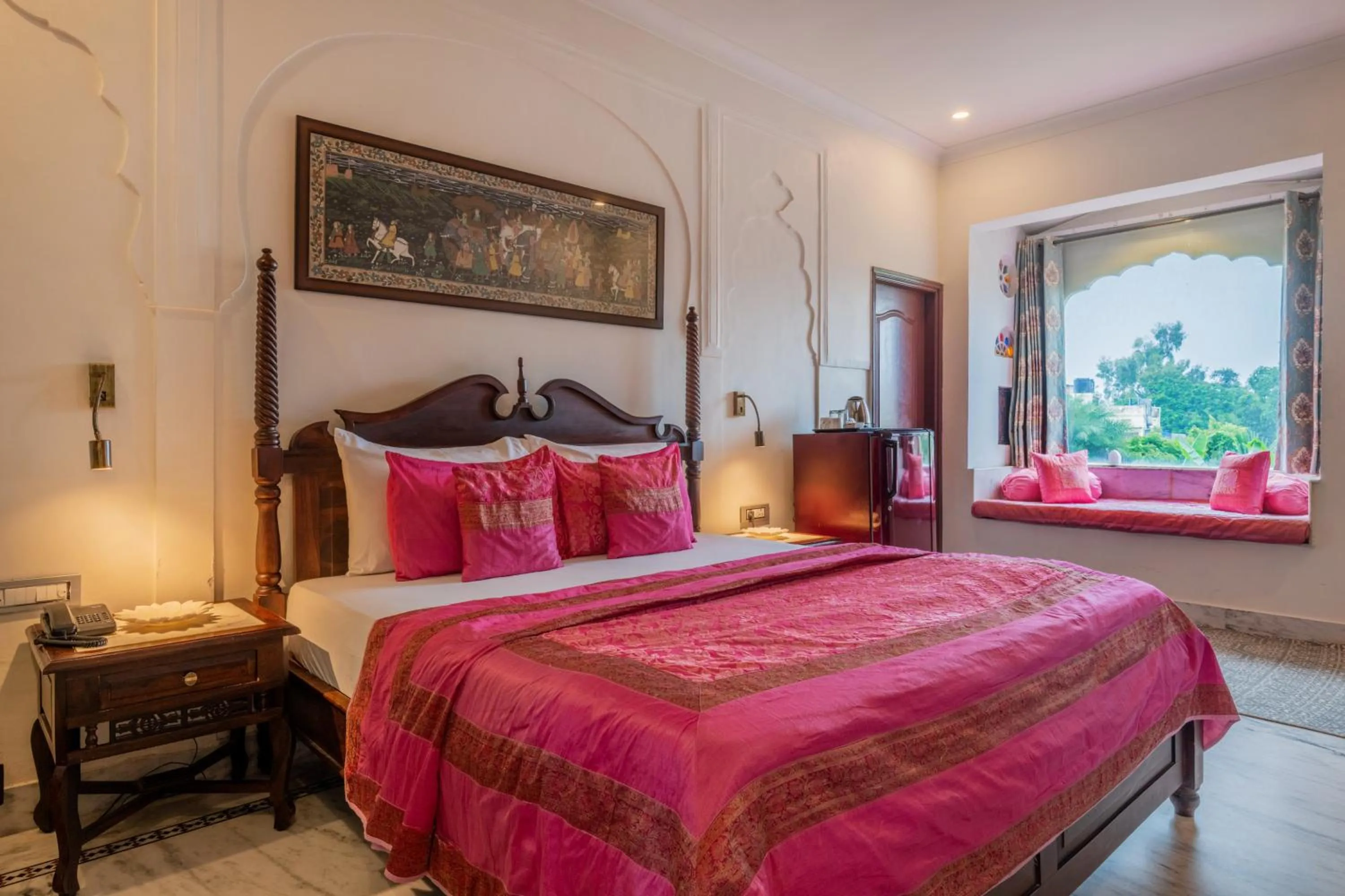 Bed in Rajasthan Palace - A Heritage Boutique Hotel in Jaipur