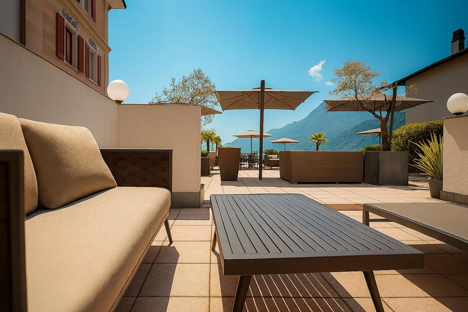 Balcony/Terrace in Hotel la Meridiana, Lake & SPA