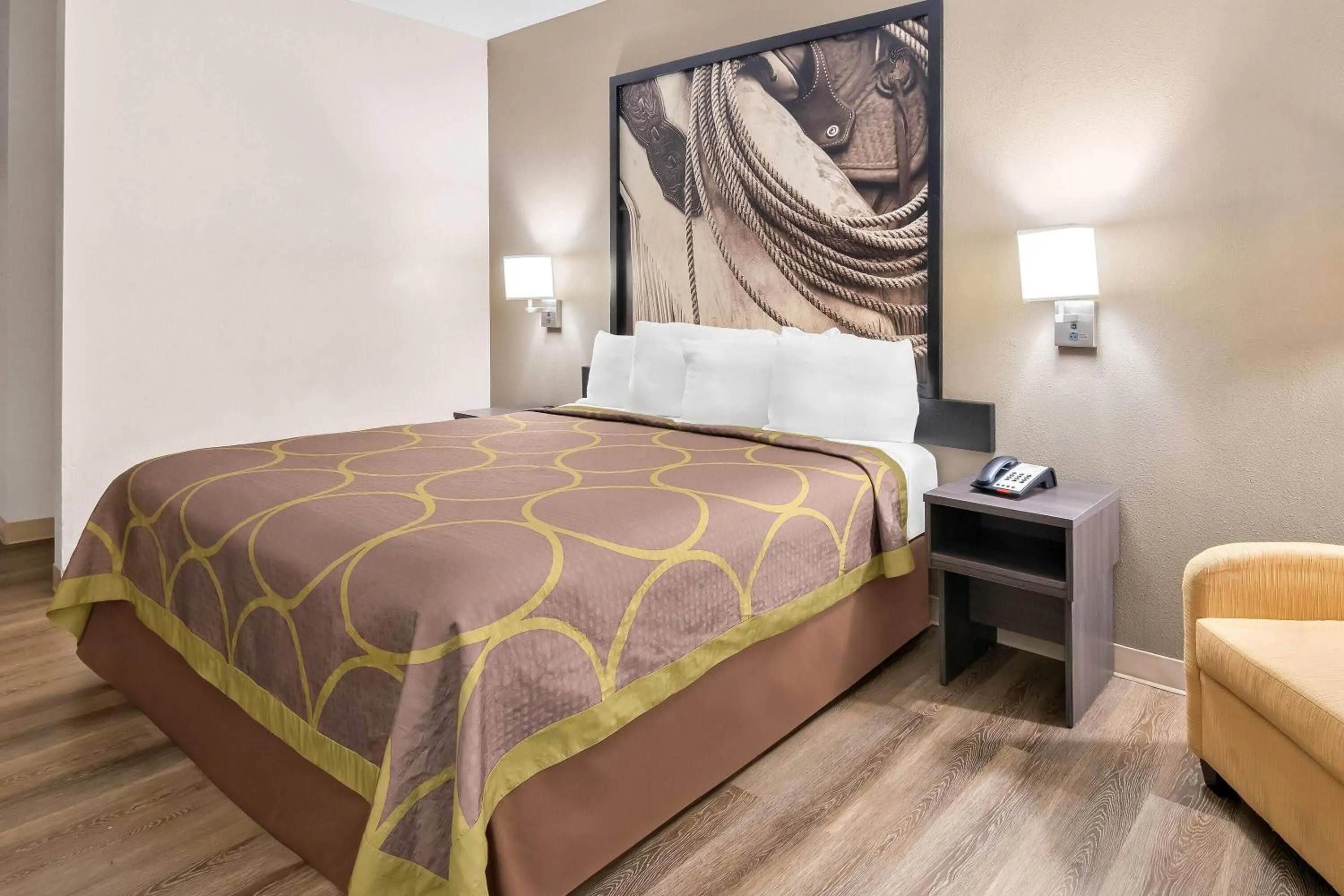 Bed in Super 8 by Wyndham Fort Worth Stockyards